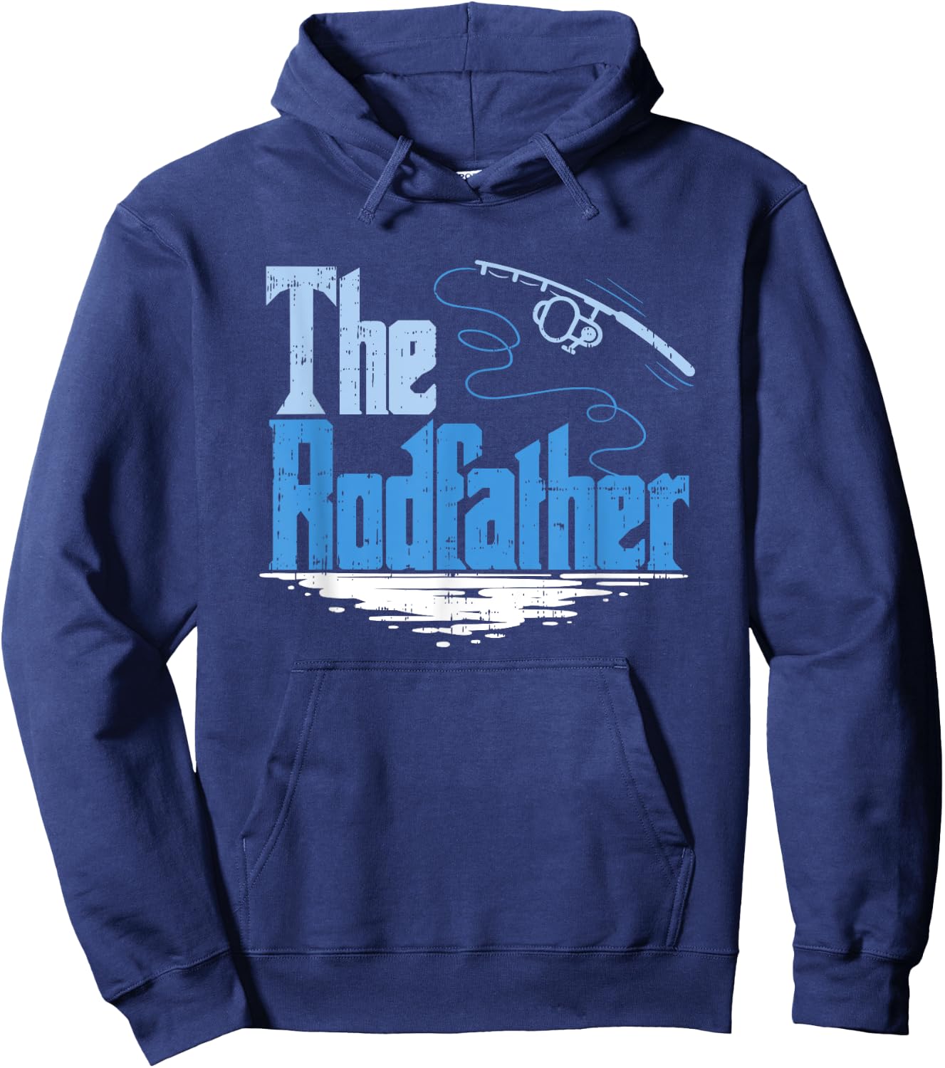 The Rodfather Funny Fishing Parody Hoodie - Hoodie | Navy