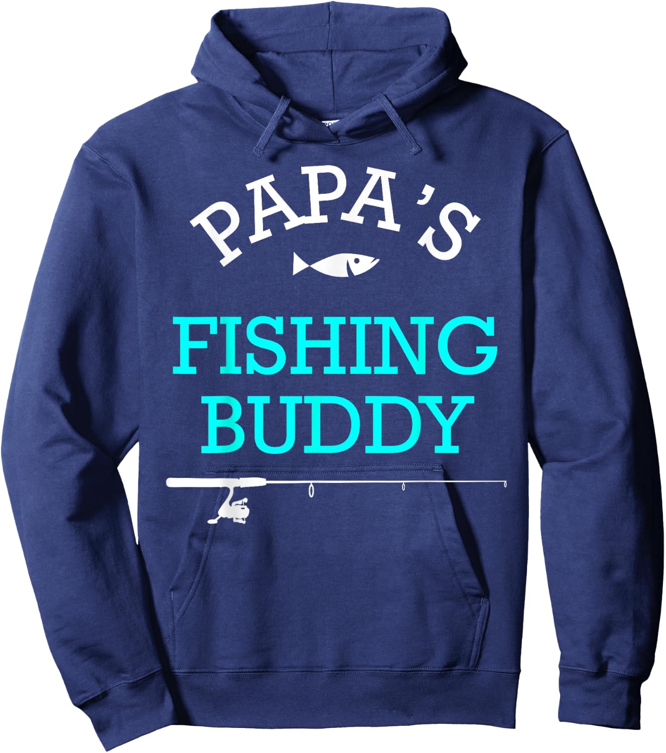 Papas Fishing Buddy Cute Kids Gift Hoodie - Hoodie | Navy