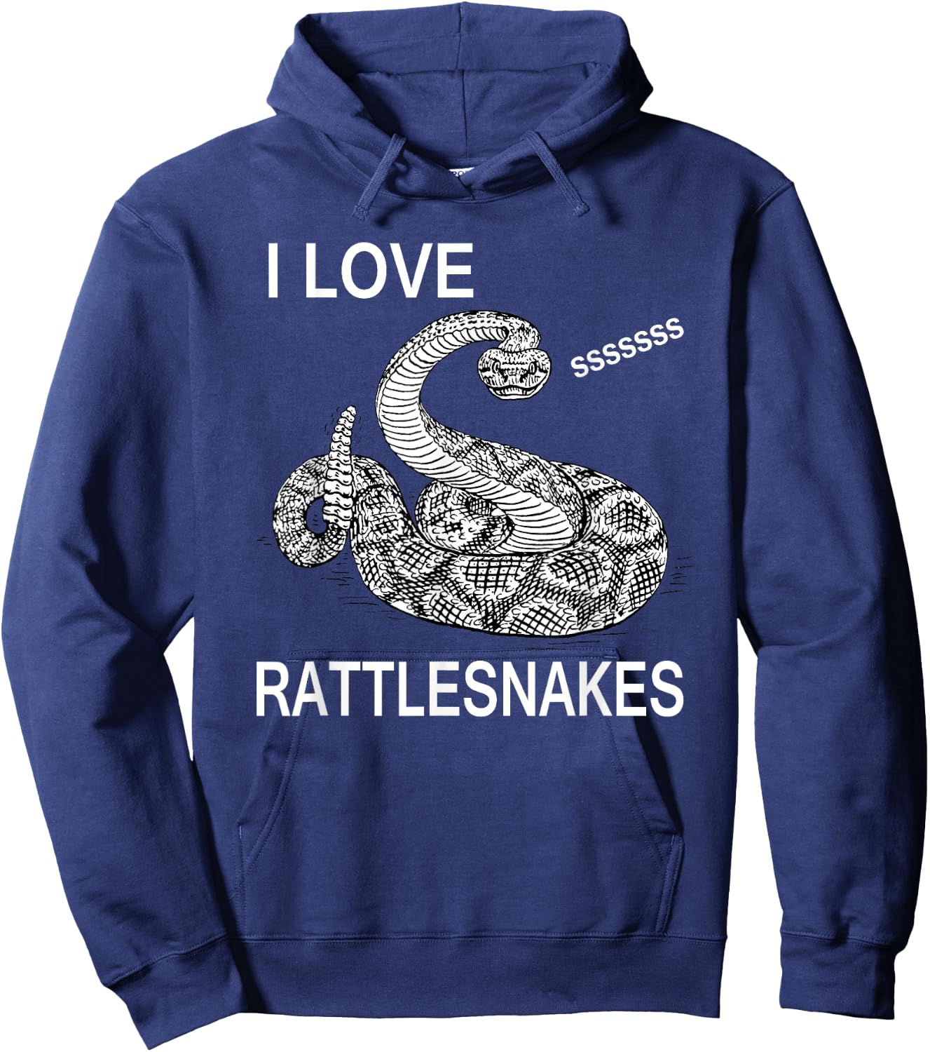 I Love Snakes - Rattlesnake Snake Lovers Hoodie - Hoodie | Navy