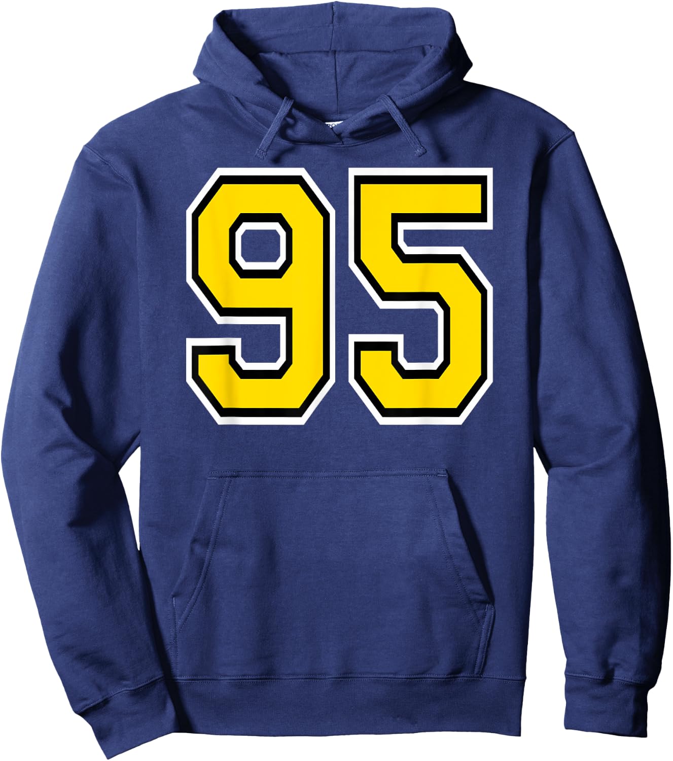 Number 95 in Yellow White Black Hoodie - Hoodie | Navy
