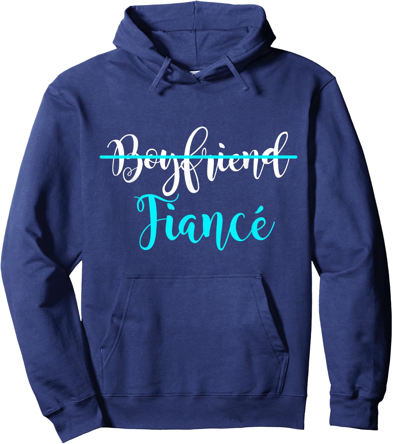 Boyfriend Fiance Couple Engagement Just Engaged Hoodie - Hoodie | Navy