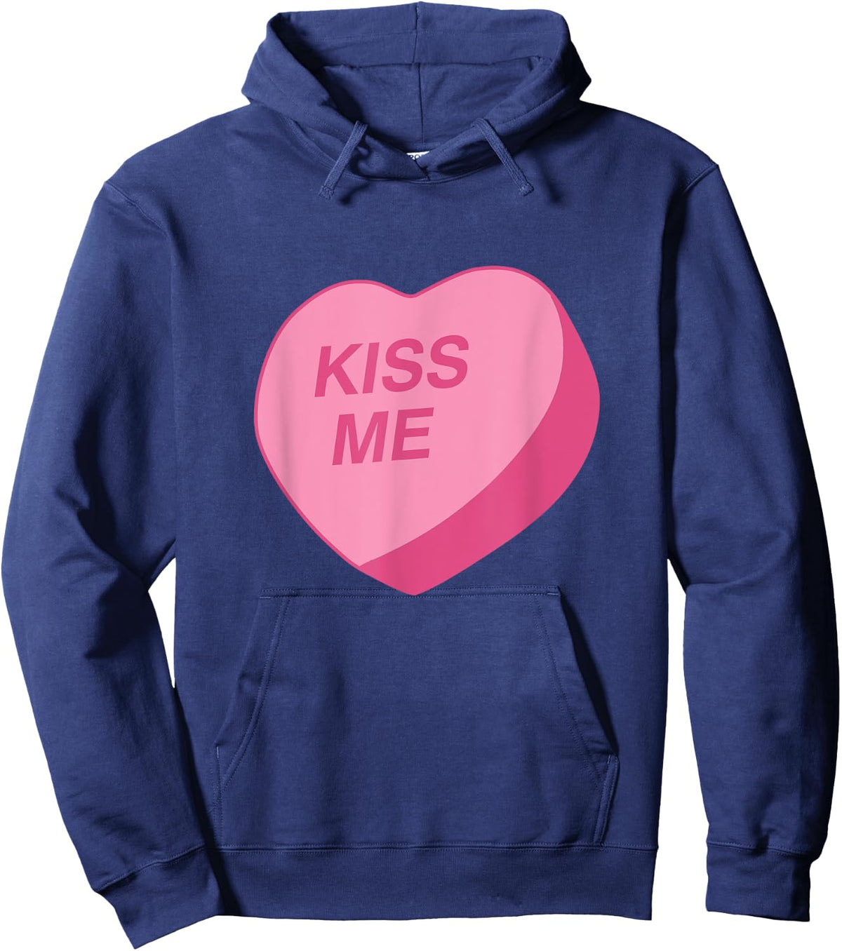 Candy Heart "Kiss Me" Valentine's Day Hoodie - Hoodie | Navy