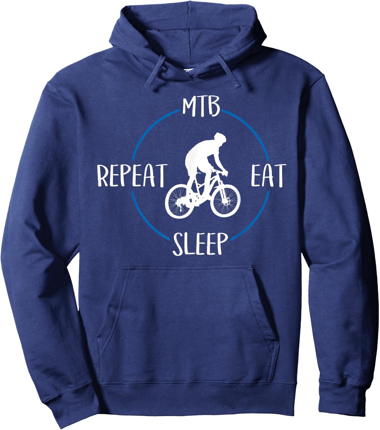MTB Eat Sleep Repeat Gift Mountain Bikers Hoodie - Hoodie | Navy
