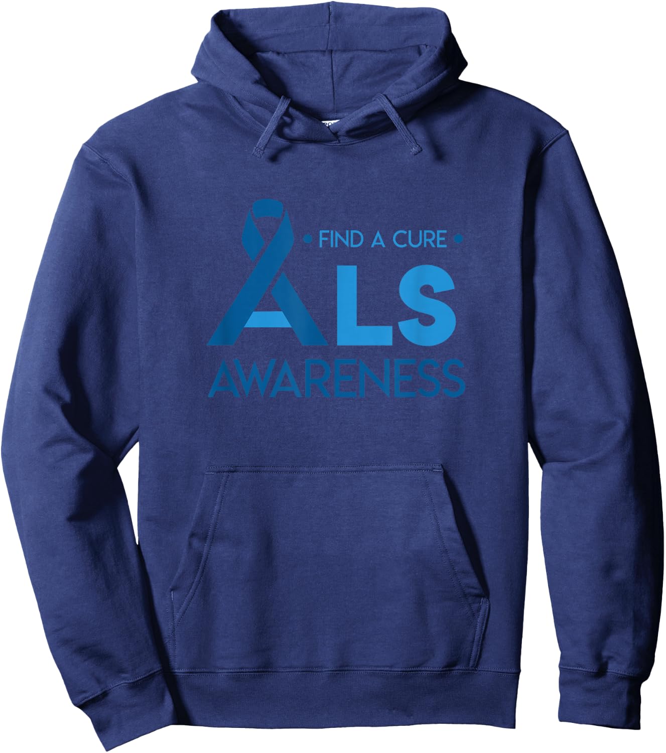 for ALS Awareness in May Blue Ribbon Shirt Hoodie - Hoodie | Navy