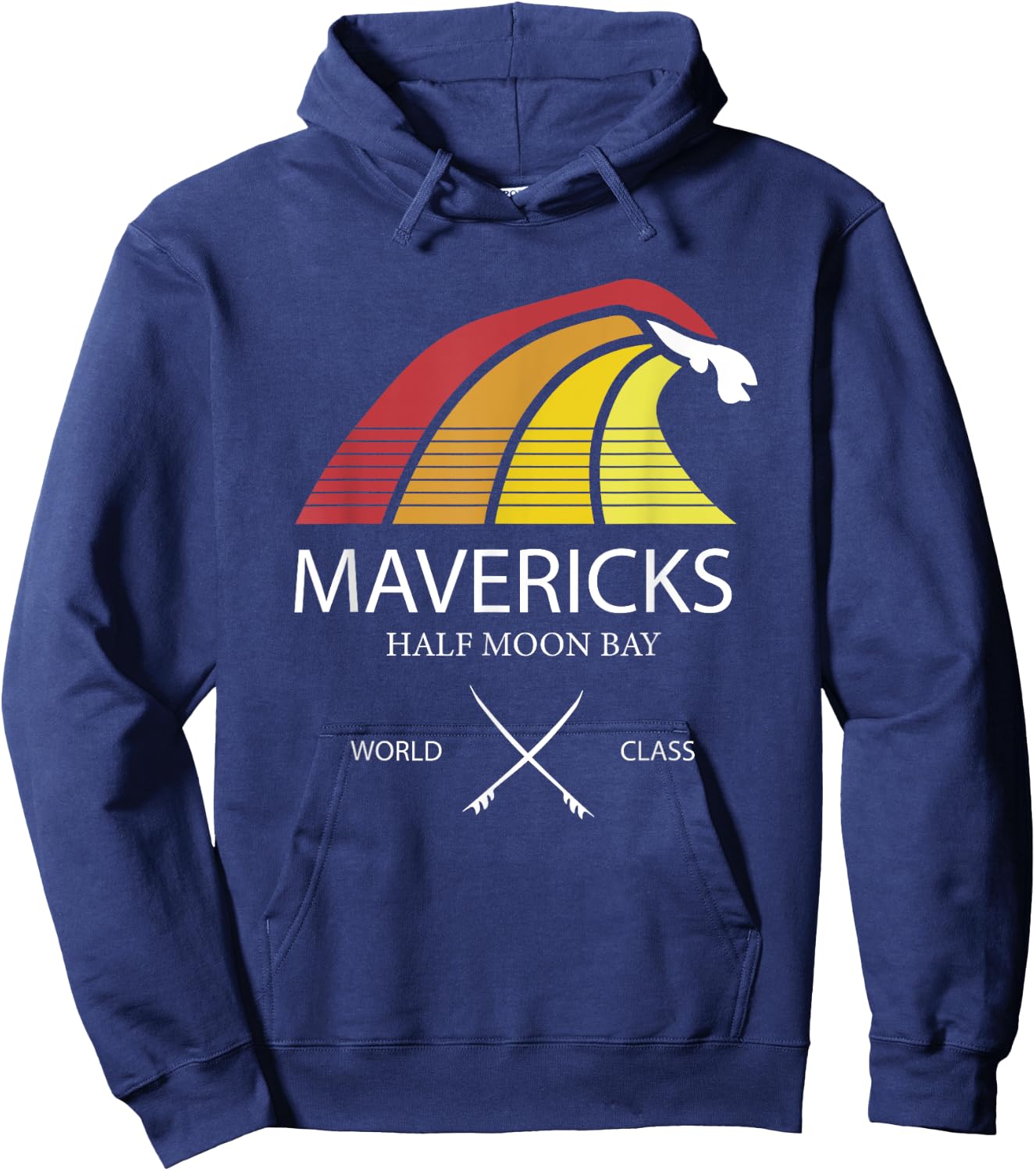 Maverick's Surfing, Travel Gift Maverick Surfer Hoodie - Hoodie | Navy