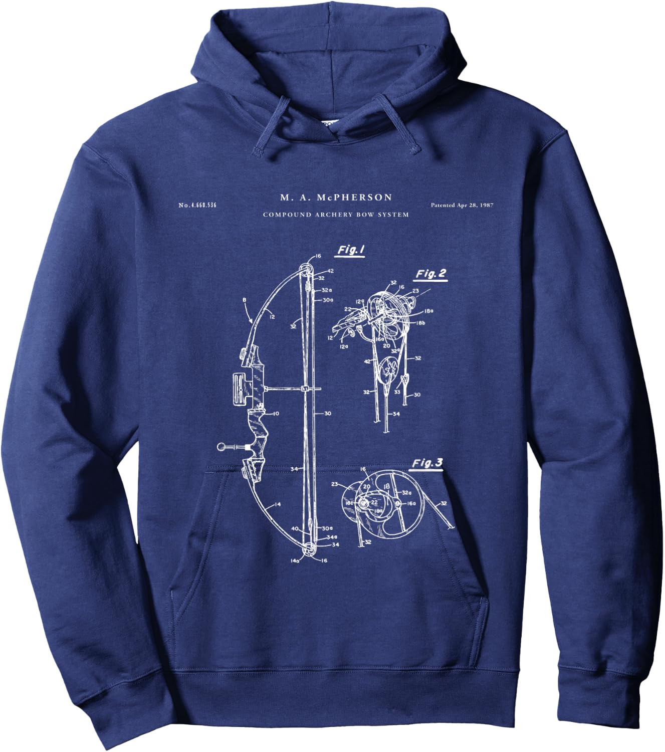 Compound Bow Patent - Archery Hoodie - Hoodie | Navy