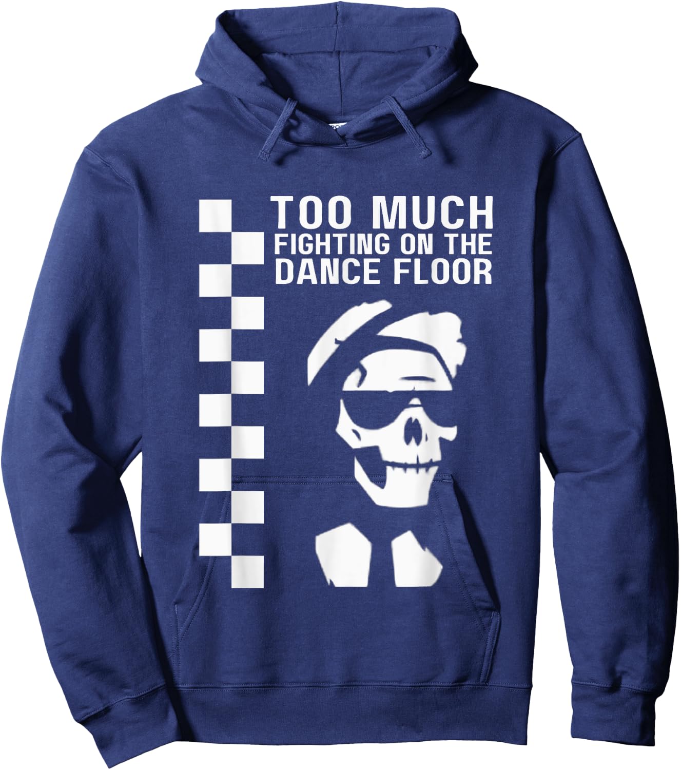 2 Tone Ska Too Much Fighting Skeleton Hoodie - Hoodie | Navy