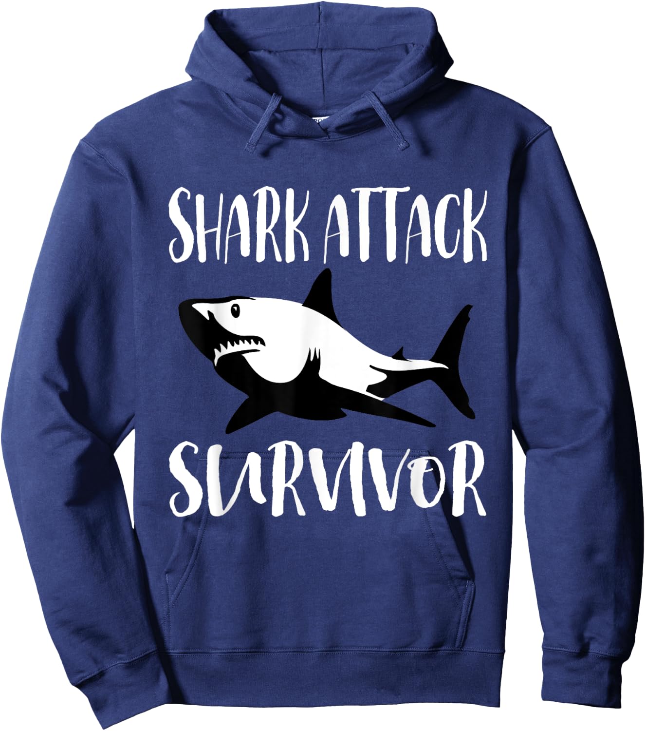 Funny Ocean Shark Attack Survivor design Hoodie - Hoodie | Navy