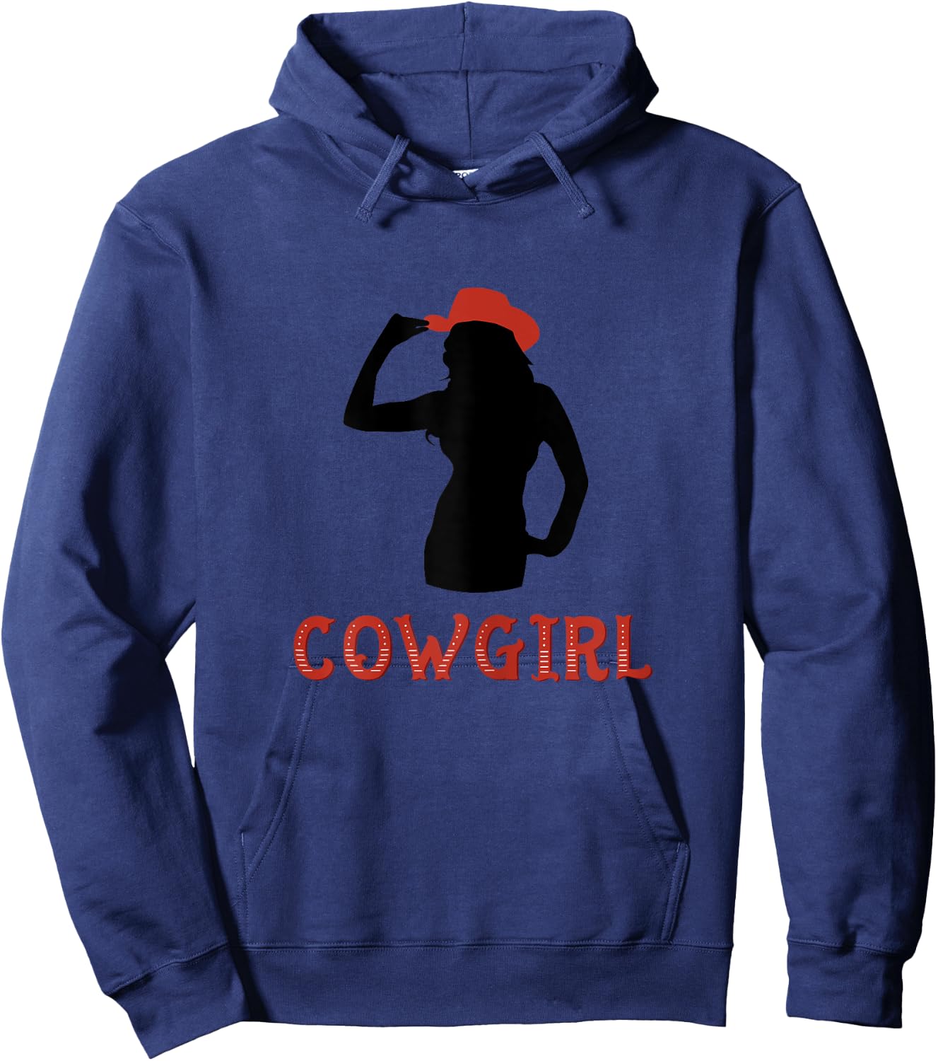 Western Cowgirl - Red Cowboy Hat Rodeo Hoodie - Hoodie | Navy