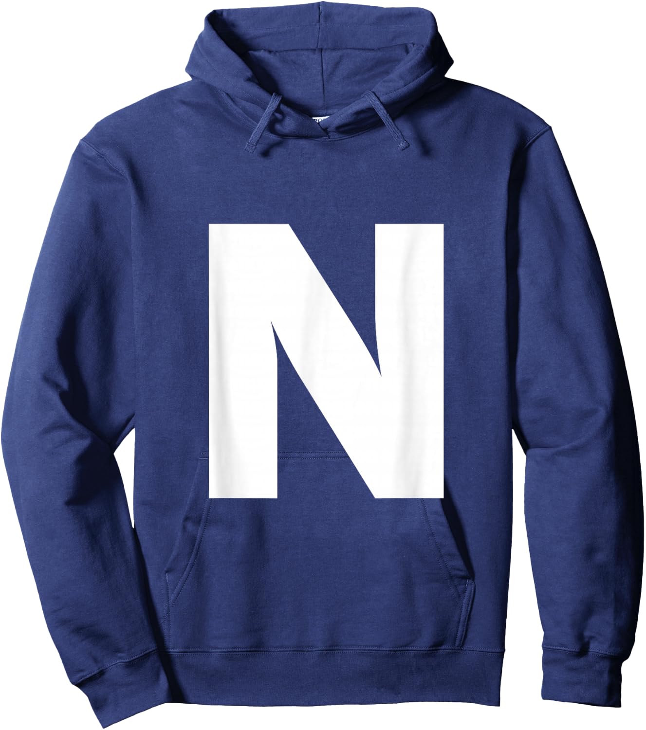 Letter N Capital Alphabet Monogram Initial Hoodie - Hoodie | Navy