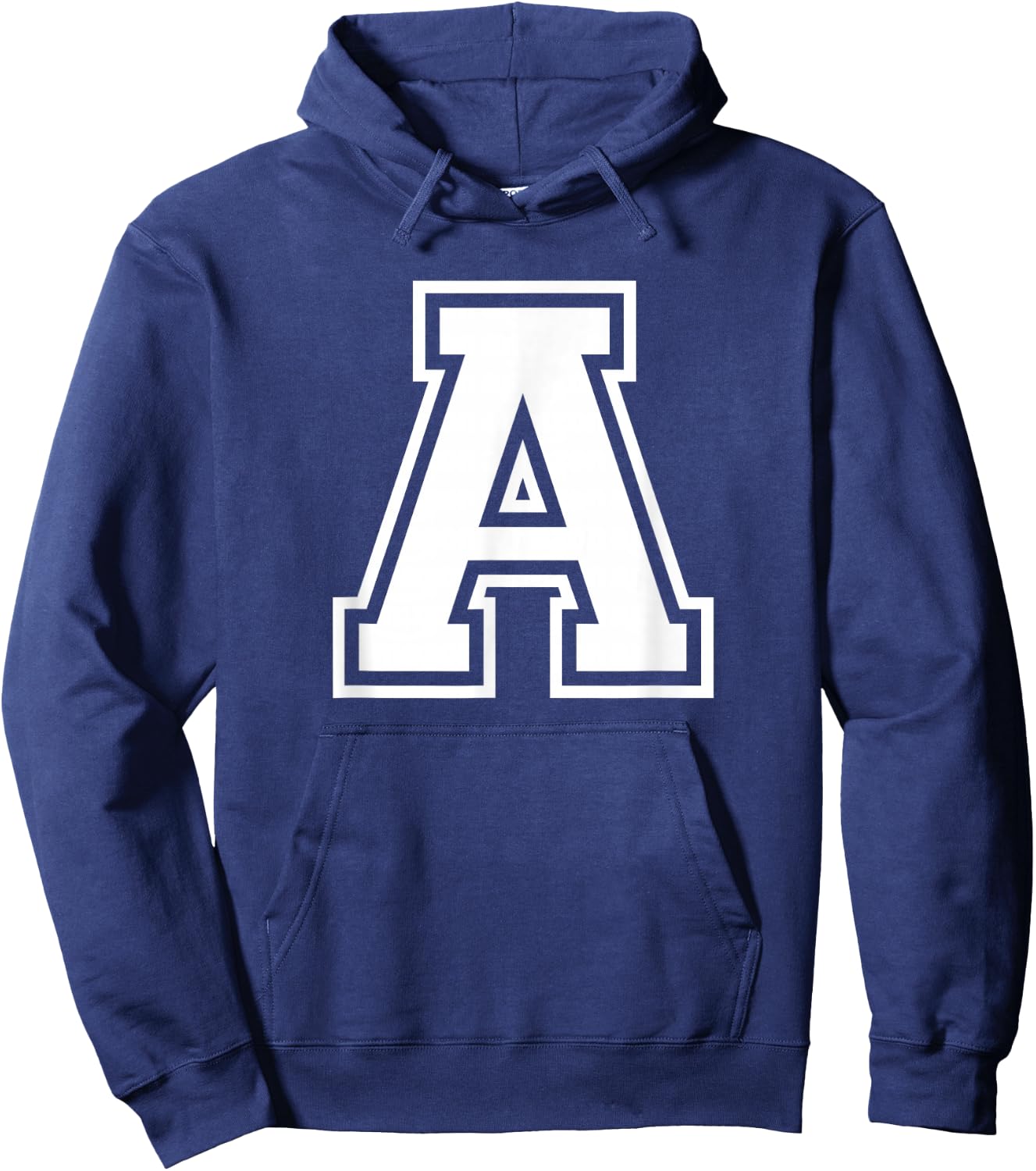 Letter A Name Initial Varsity Alphabet Monogram Hoodie - Hoodie | Navy