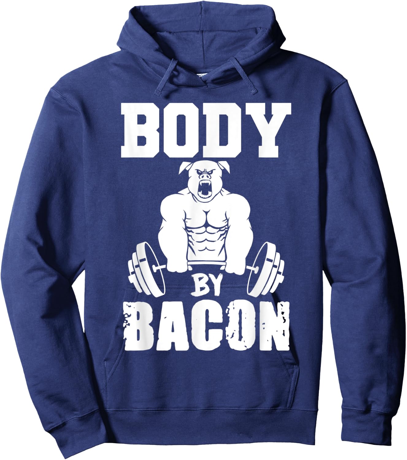 Funny Body By Bacon Gym Lifting Hoodie - Hoodie | Navy