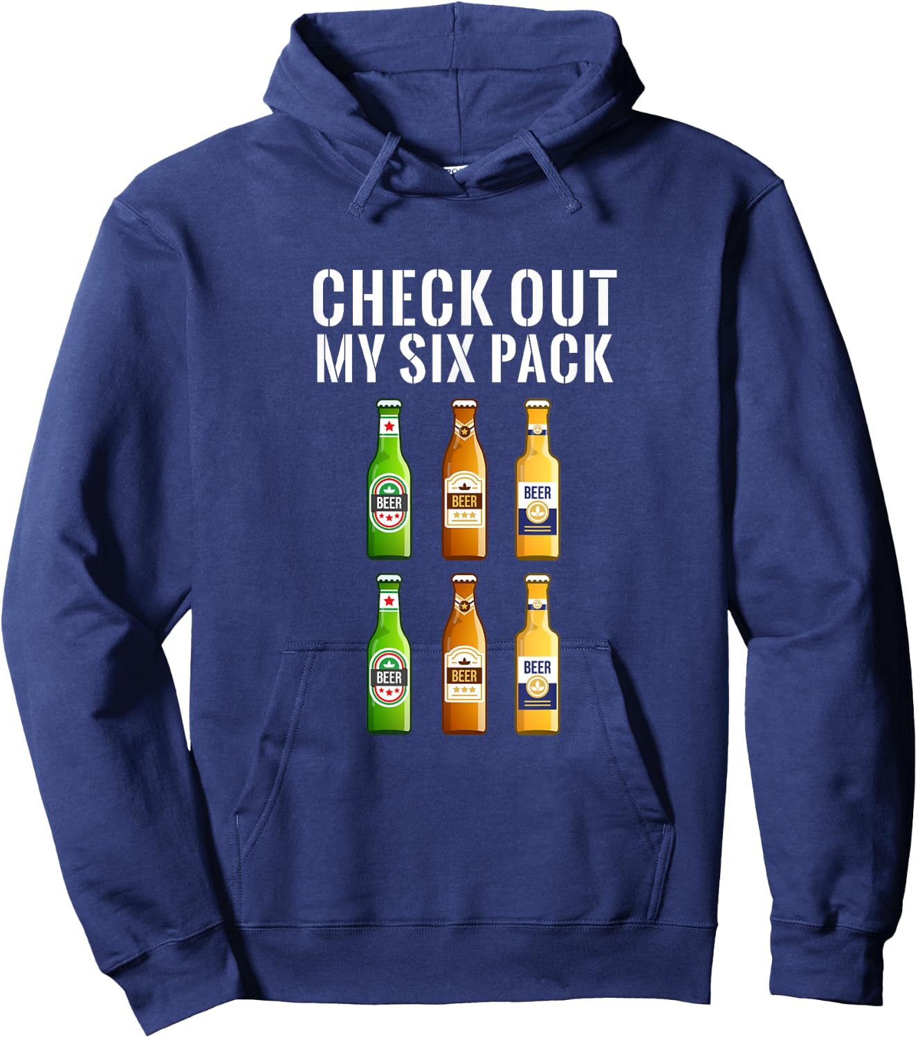 Check Out My Six Pack Beer - Funny Gym Hoodie - Hoodie | Navy