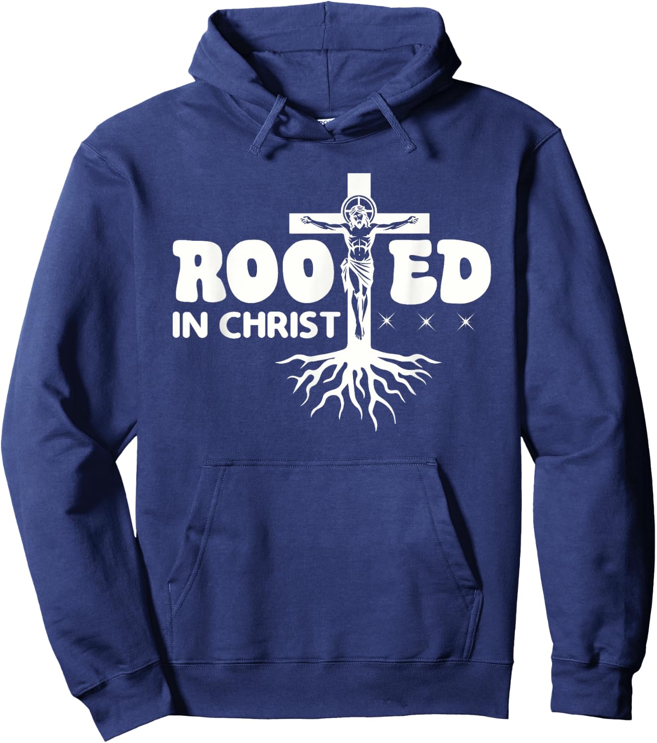 Rooted In Christ Spiritual Christian Message Hoodie - Hoodie | Navy