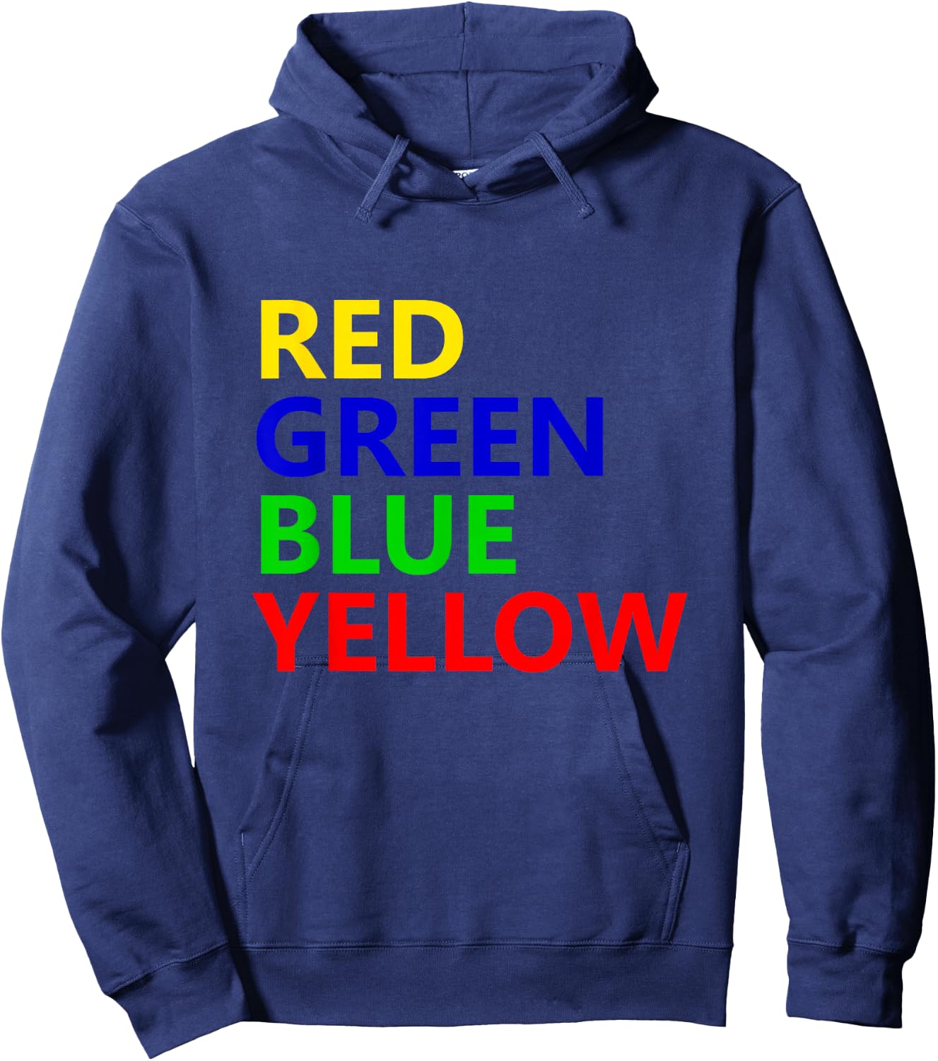 Red Green Blue Yellow Funny Hoodie - Hoodie | Navy