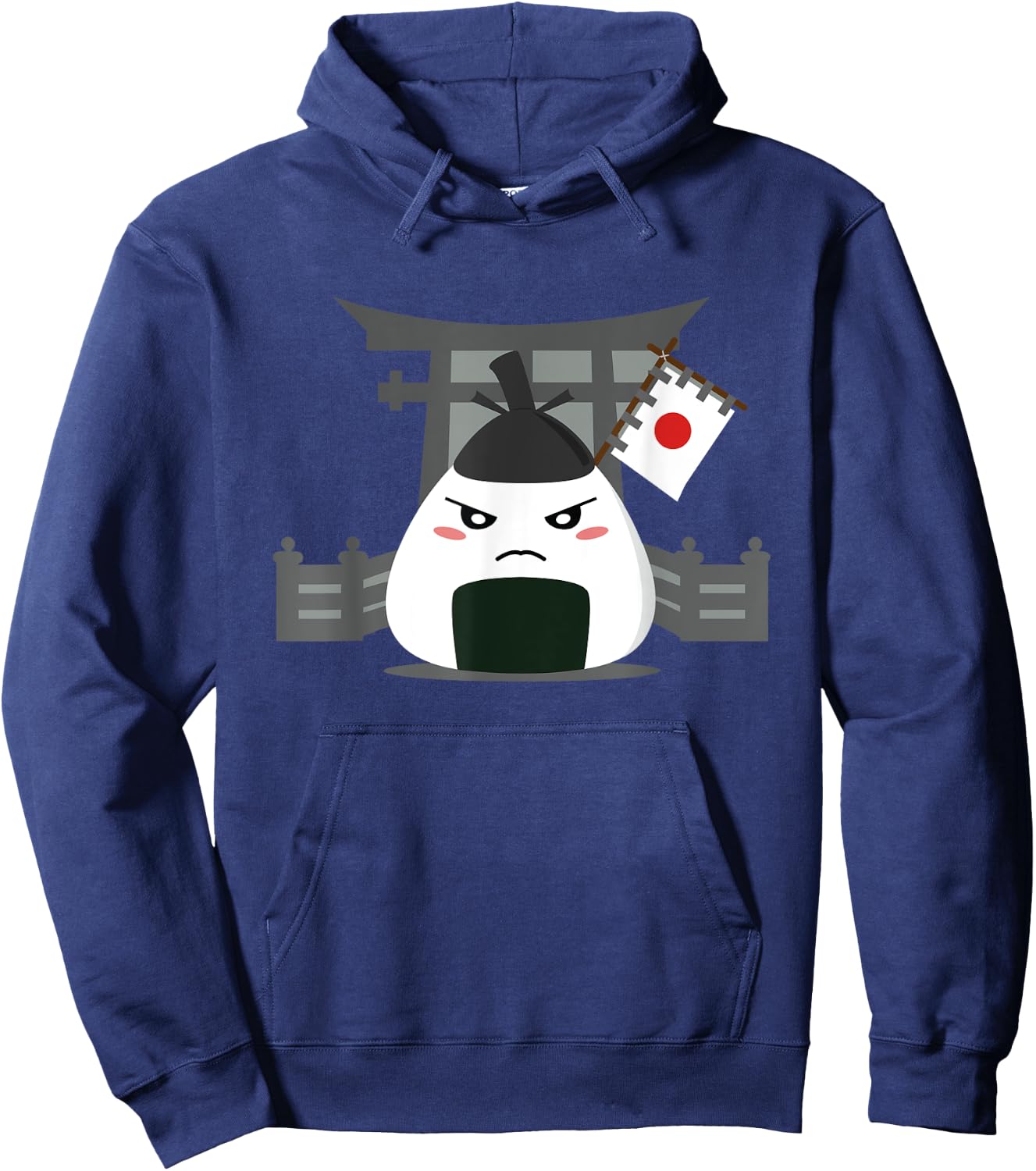 Angry Onigiri - Kawaii Japanese Food Hoodie - Hoodie | Navy