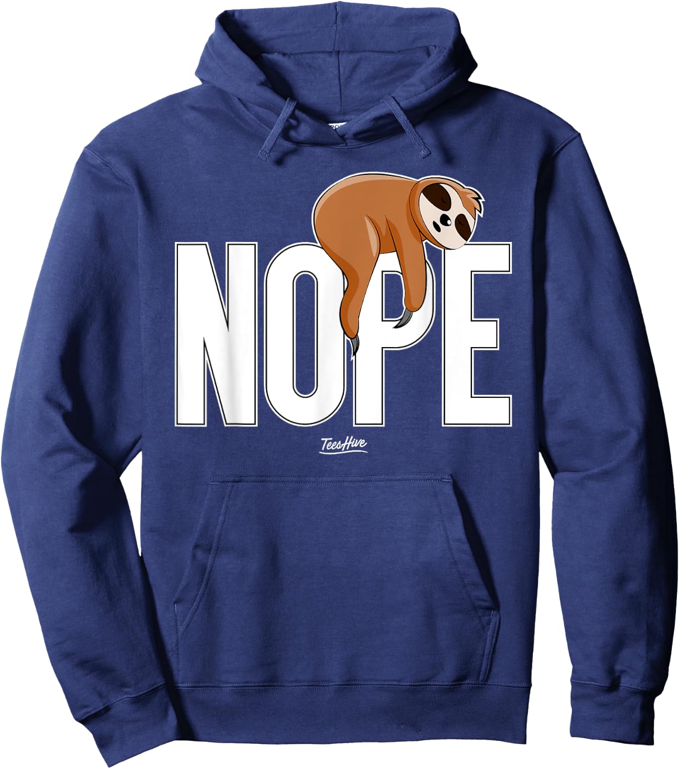 Men Nope Sloth Hoodie - Hoodie | Navy