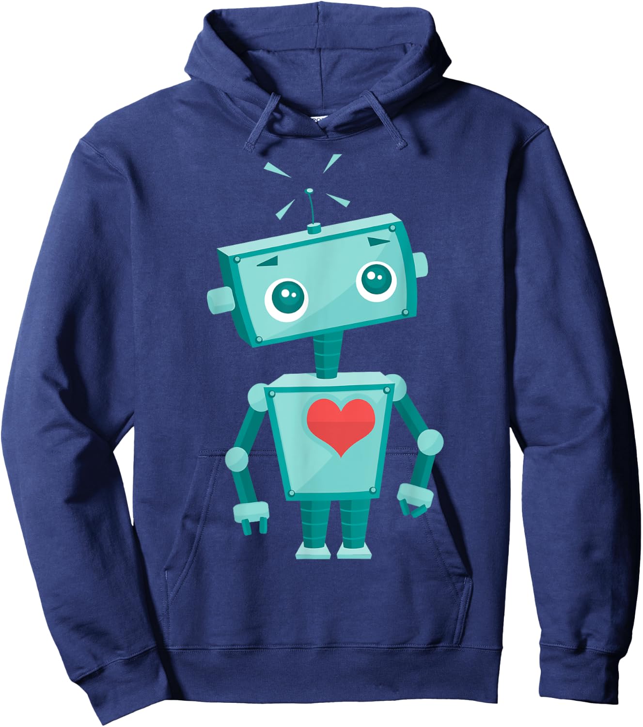 Robot Heart Valentine's Day For Kids Girls Hoodie - Hoodie | Navy