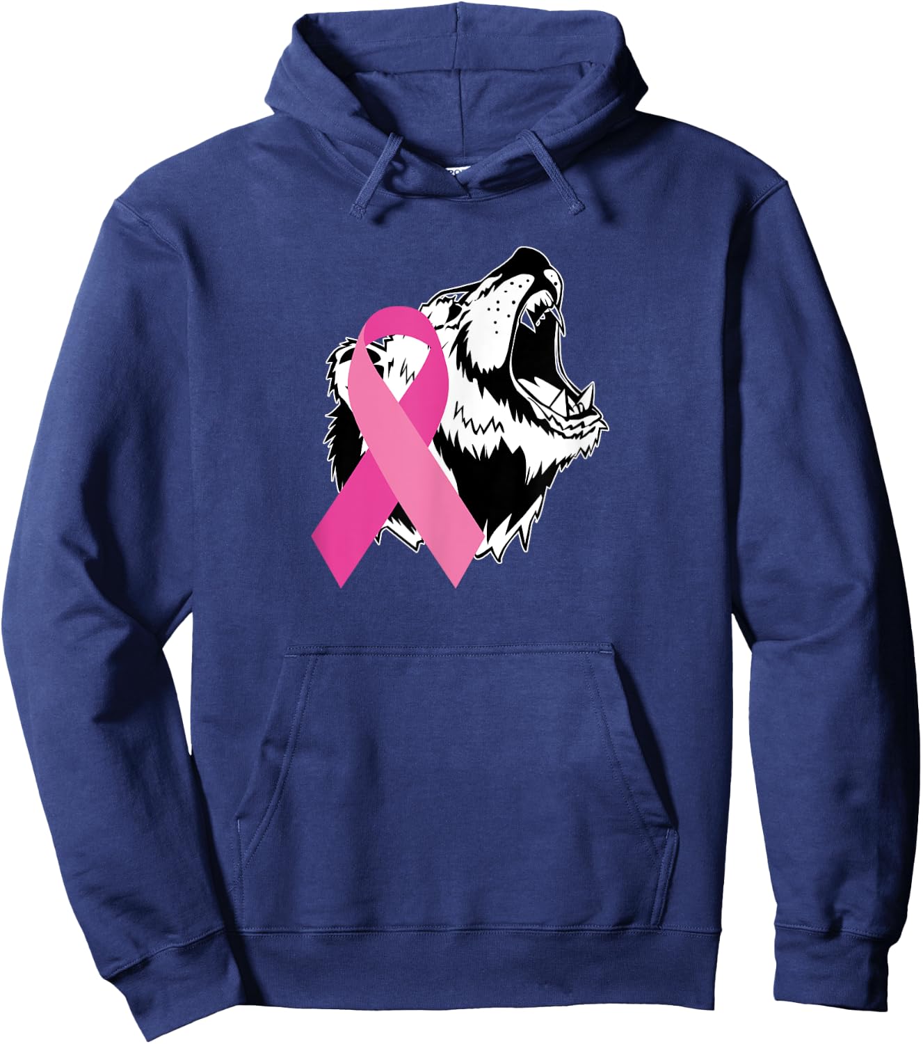 Bear Pink Breast Cancer Awareness Hoodie - Hoodie | Navy