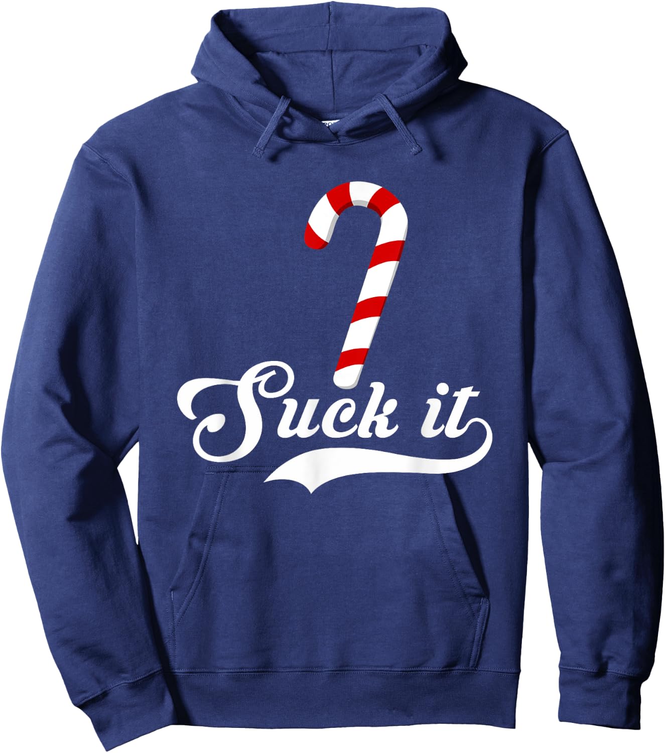 Suck It Candy Cane Christmas Adult Humor Hoodie - Hoodie | Navy