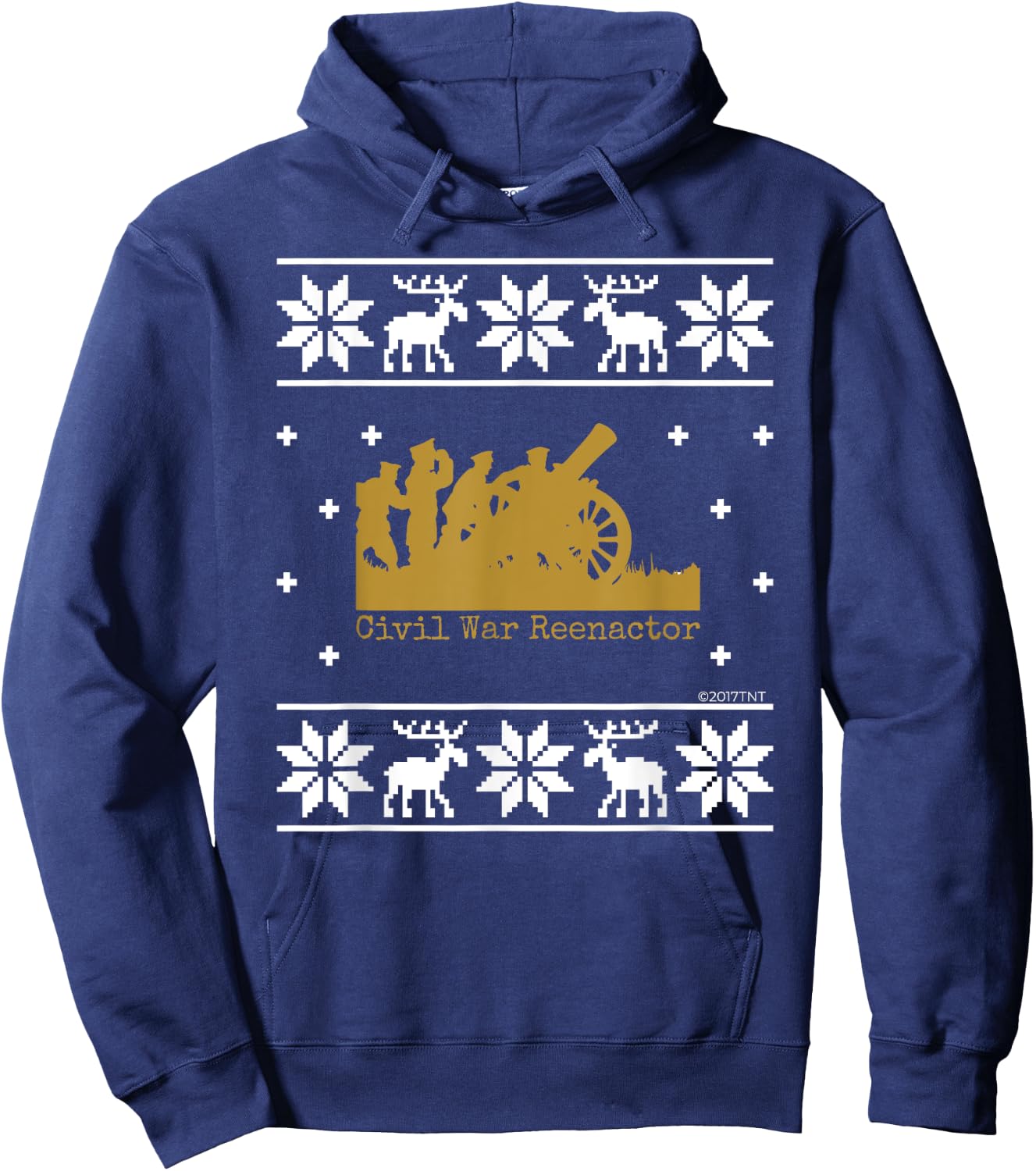 Civil War Re-enactor Ugly Christmas Shirt Hoodie - Hoodie | Navy