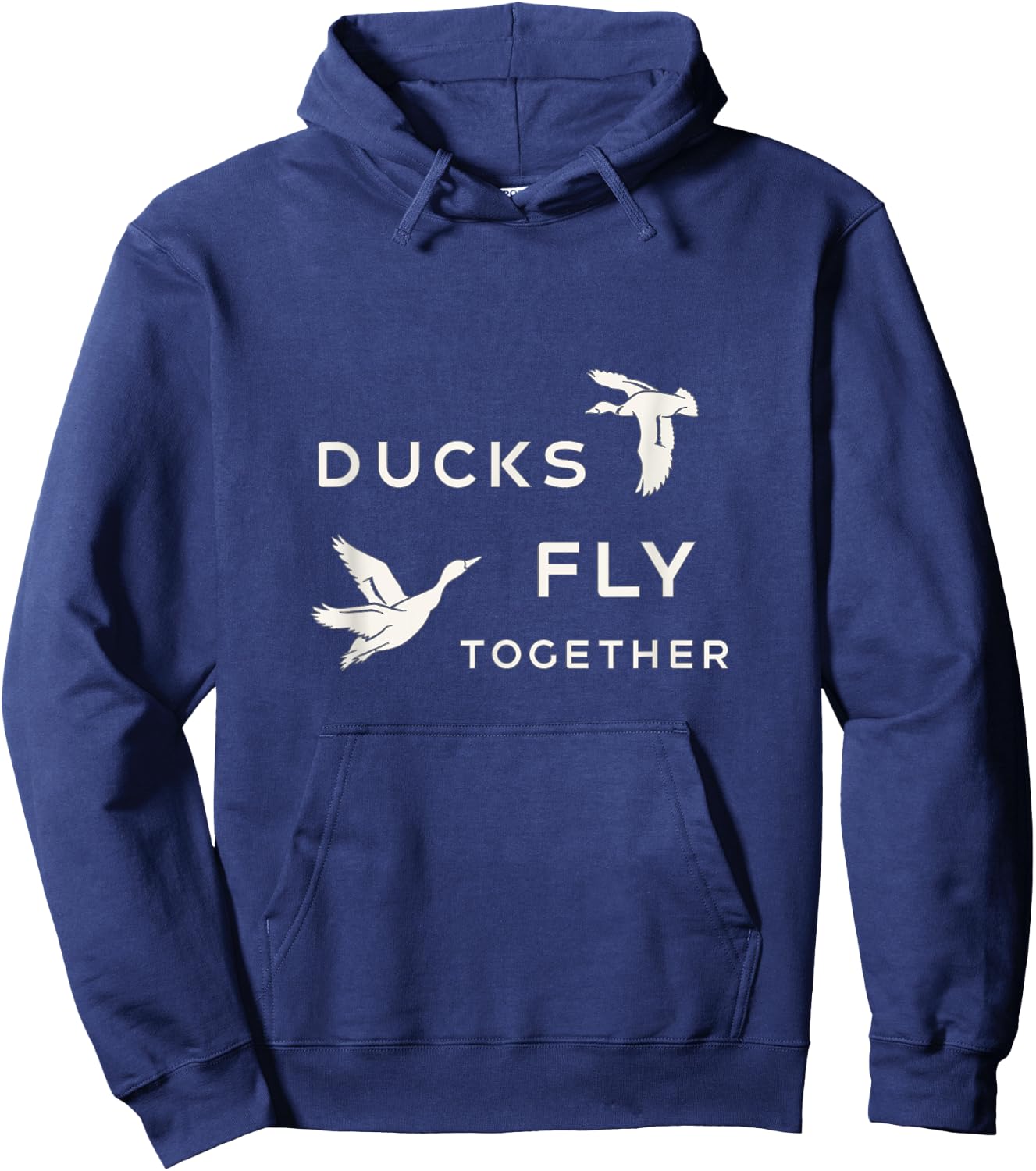 Ducks Fly Together Flying Double Duck Hoodie - Hoodie | Navy