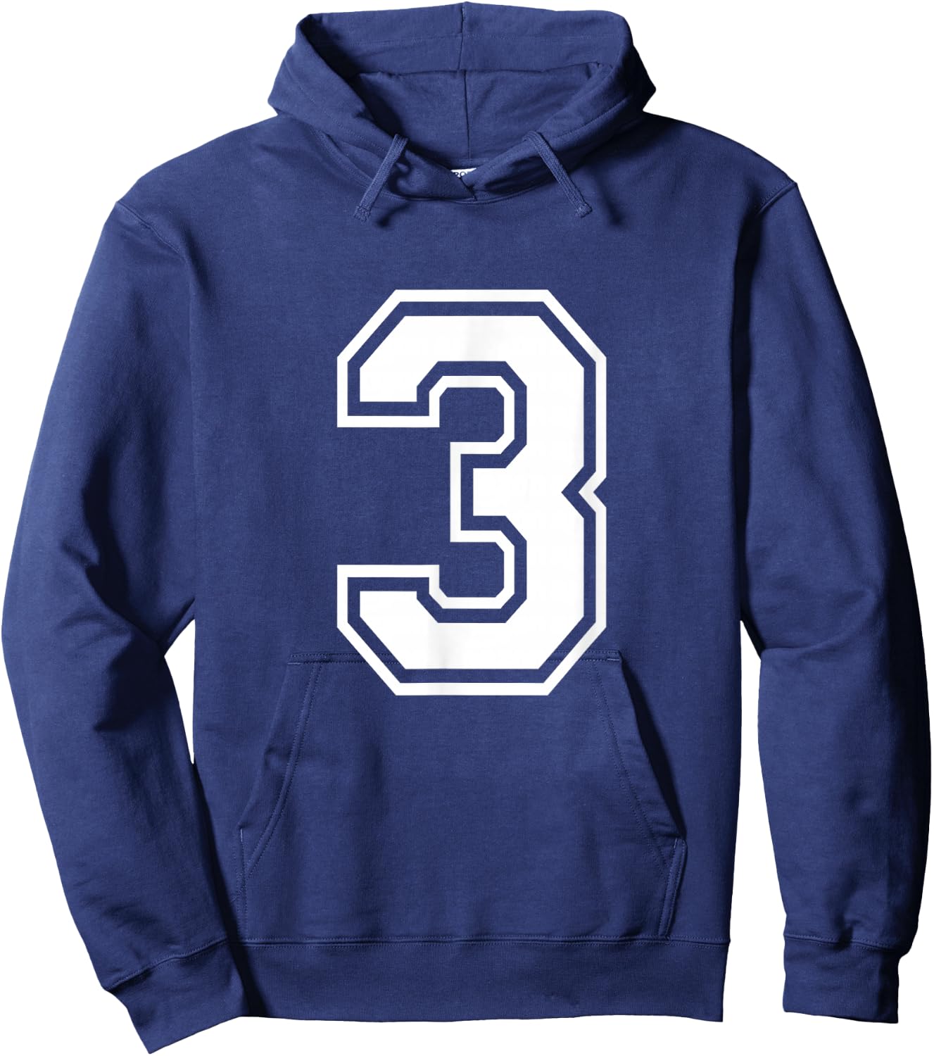Number 3 Birthday Varsity Sports Team Jersey Hoodie - Hoodie | Navy