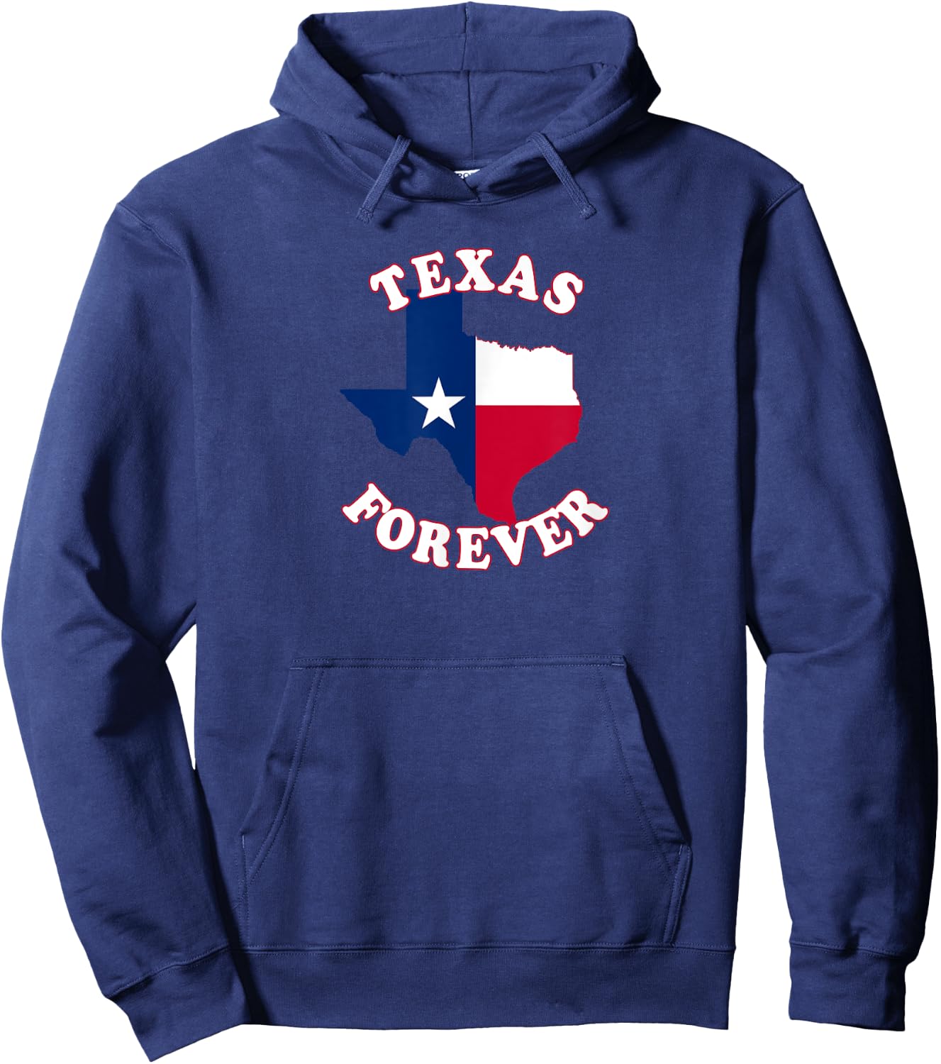 Texas Forever with State Outline and Flag Hoodie - Hoodie | Navy