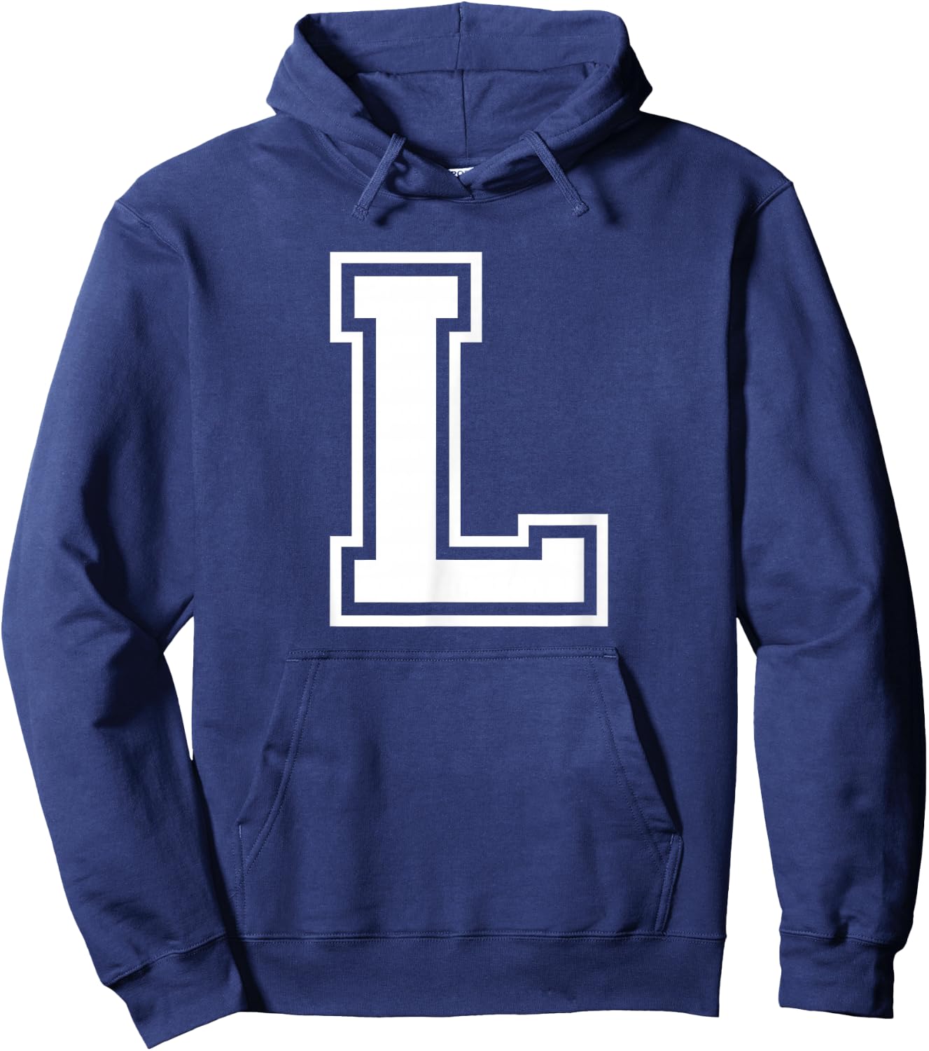Letter L Name Initial Varsity Alphabet Monogram Hoodie - Hoodie | Navy