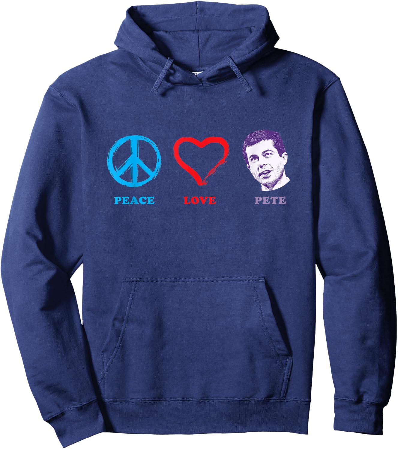 Peace Love Pete Buttigieg Hoodie - Hoodie | Navy