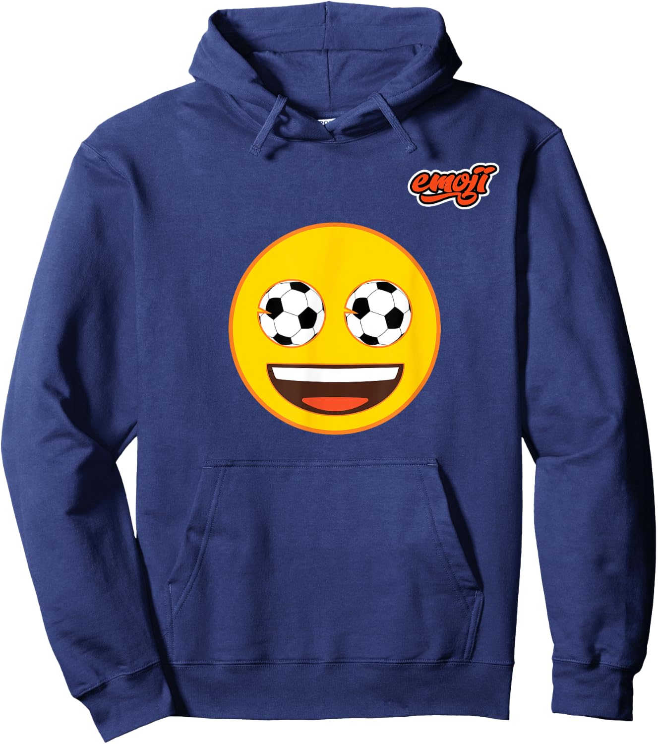 soccer eyes face Flat Hoodie - Hoodie | Navy
