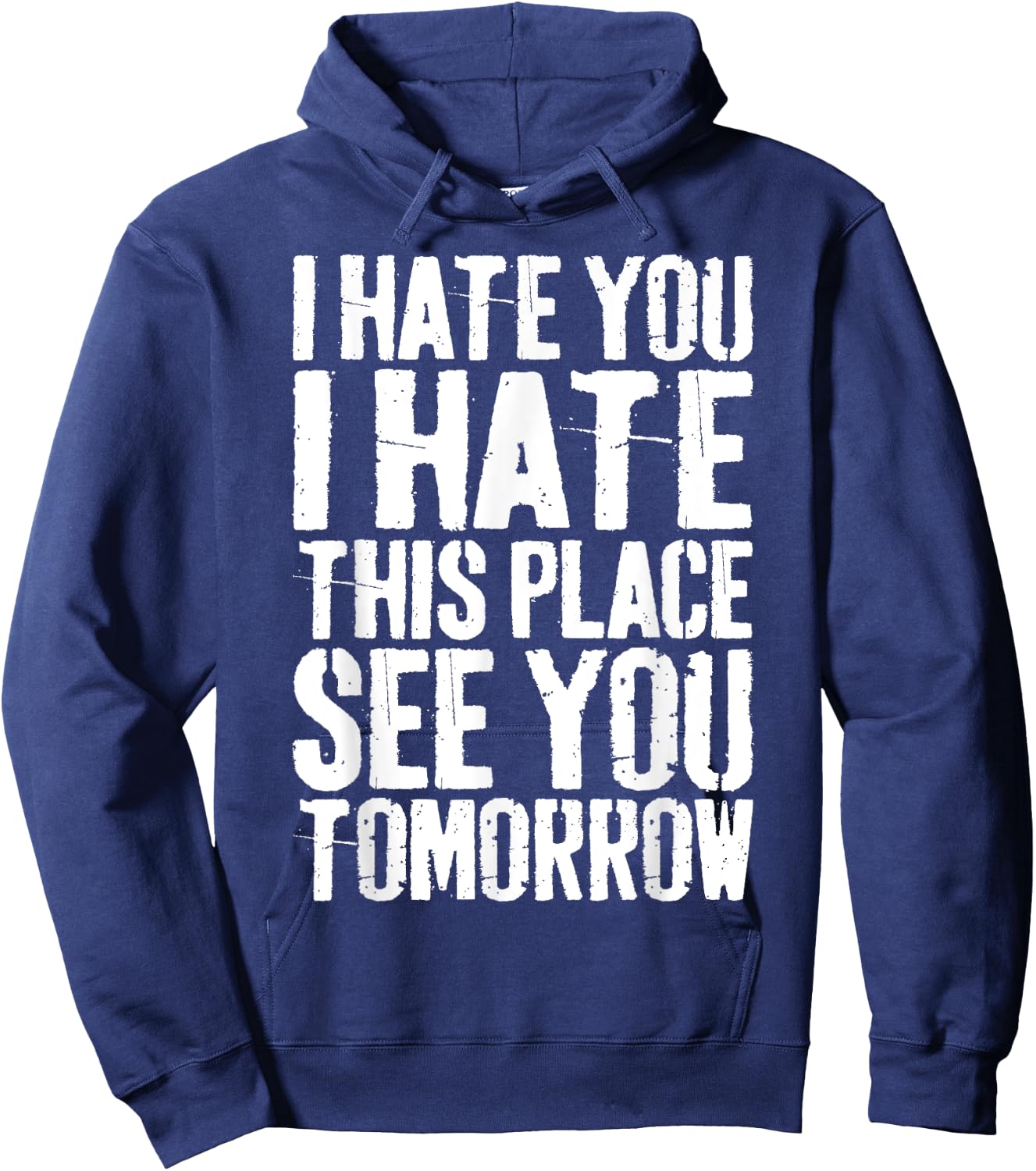 I Hate You I Hate This Place See You Tomorrow Hoodie - Hoodie | Navy