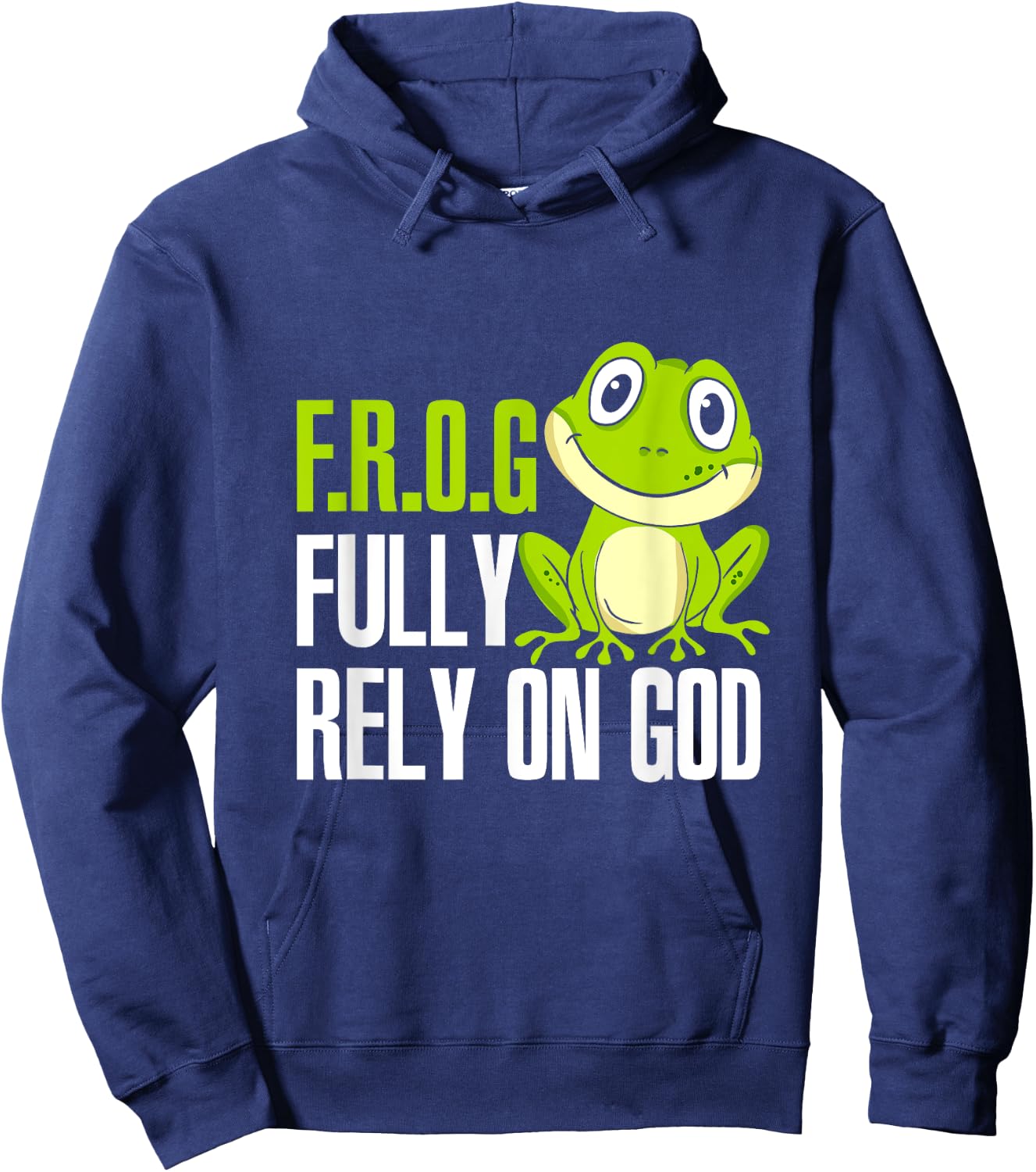 FROG Fully Rely On God Christian Frog Lover MP Hoodie - Hoodie | Navy