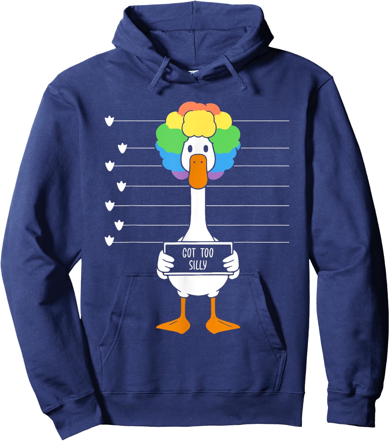 Funny Goose Lover Mugshot Meme Got Too Silly Hoodie - Hoodie | Navy