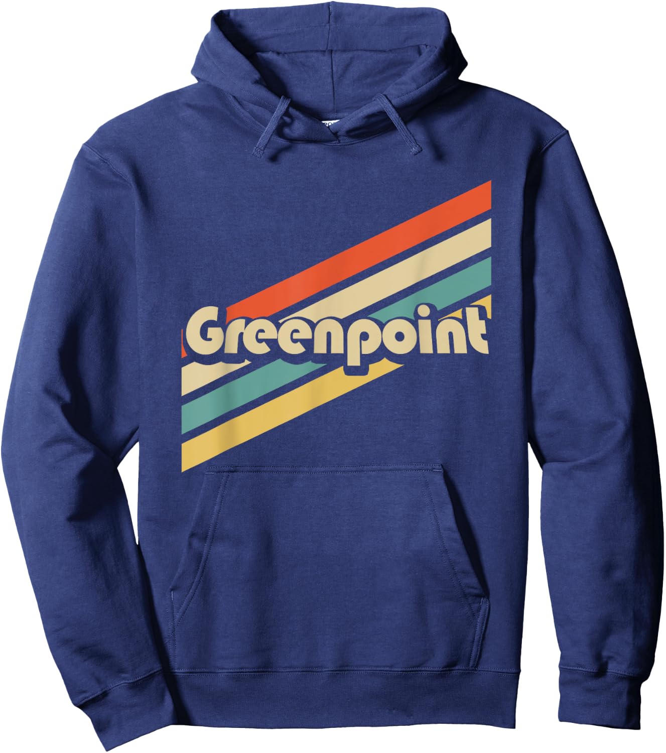 Vintage 80s Greenpoint Brooklyn Hoodie - Hoodie | Navy