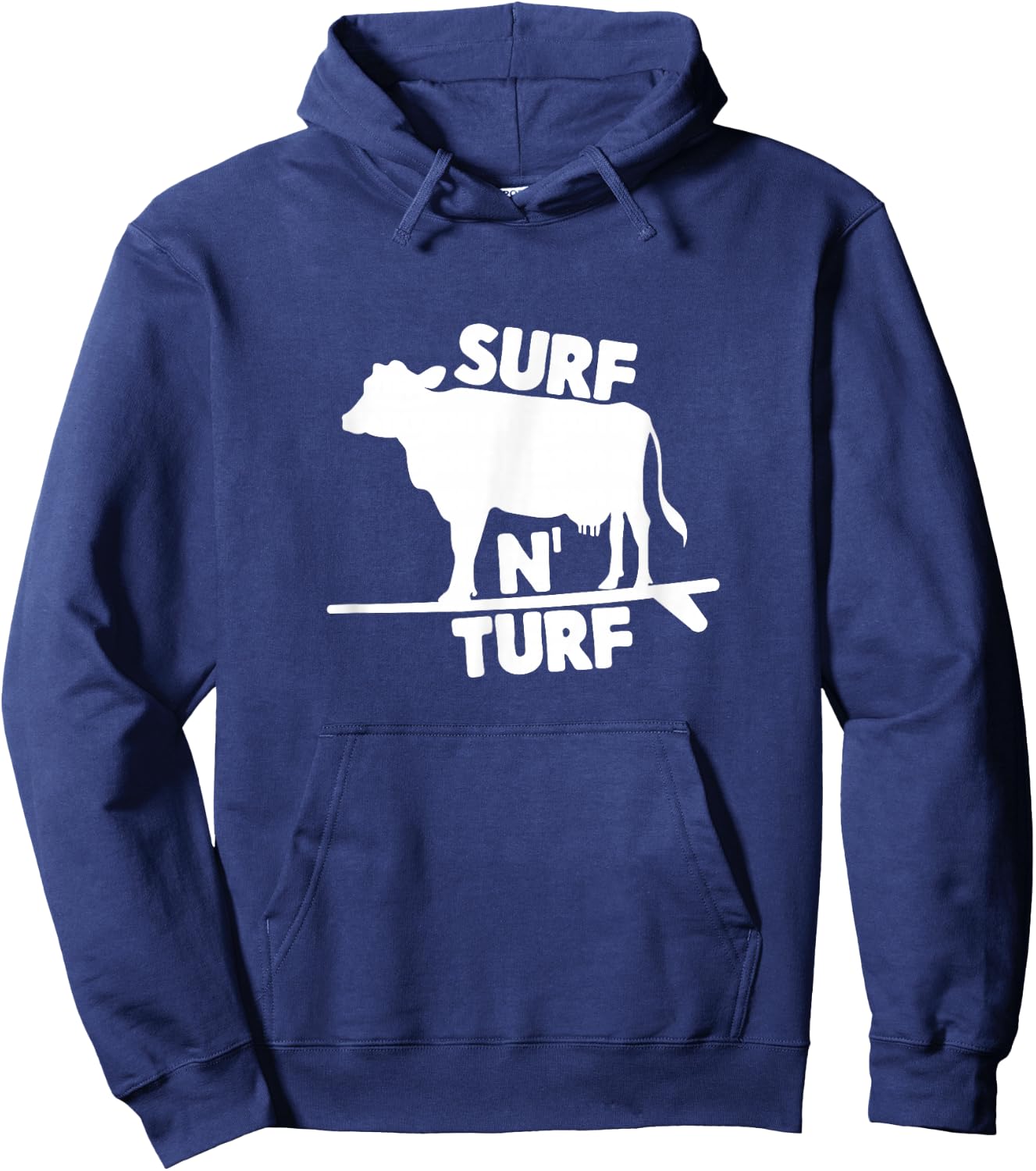 Surf N' Turf Cow Surfing Hoodie - Hoodie | Navy