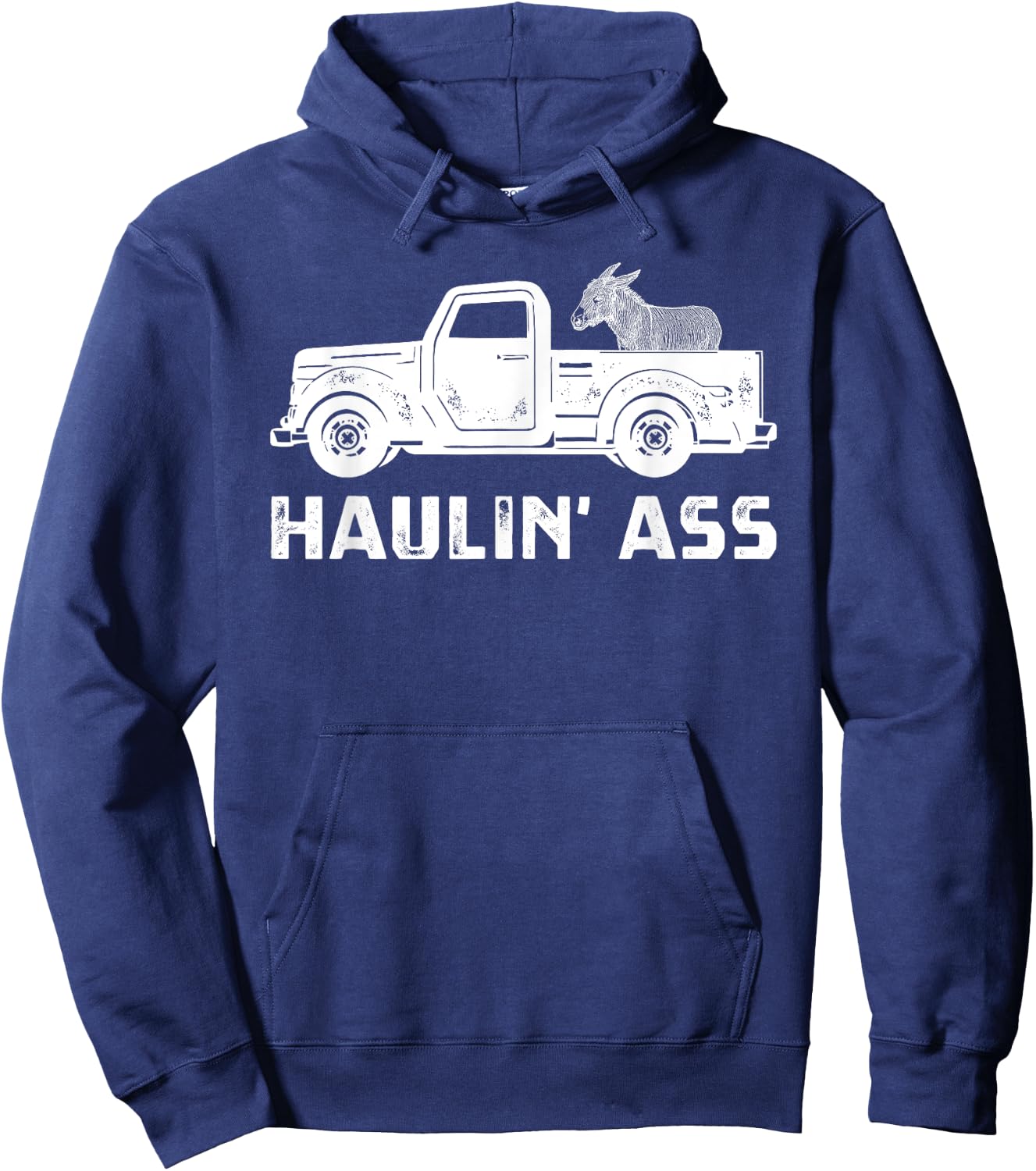 Hauling Ass Truck Donkey In Pickup Truck Hoodie - Hoodie | Navy