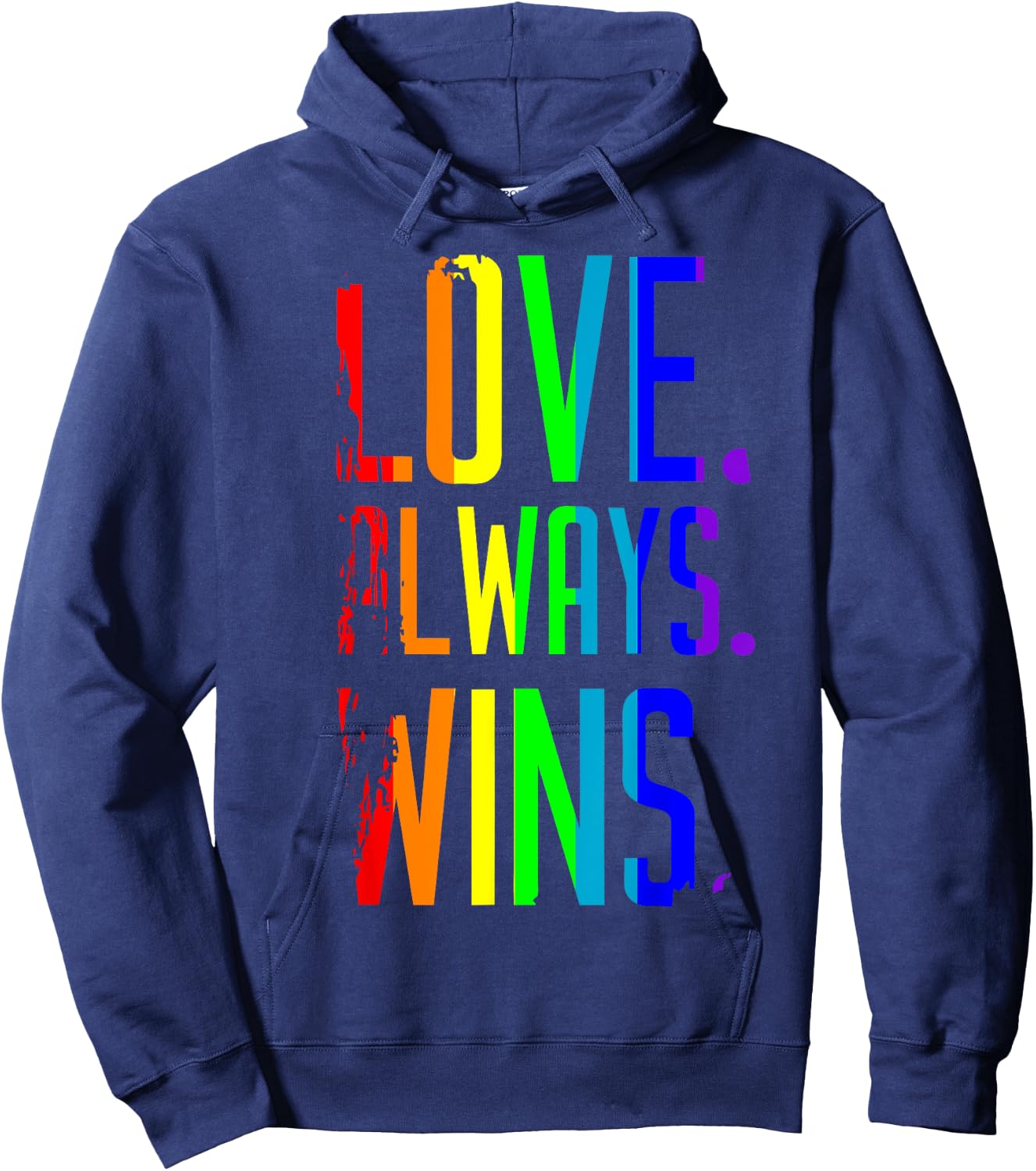 Rainbow Love Always Wins T Shirt Hoodie - Hoodie | Navy