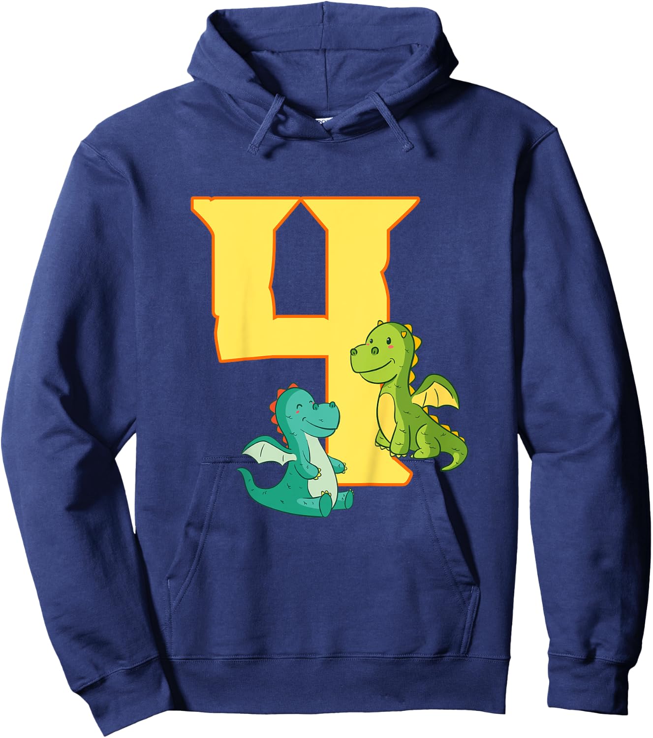 4th Birthday Dragon Gift 4 Years Old Dragon Hoodie - Hoodie | Navy