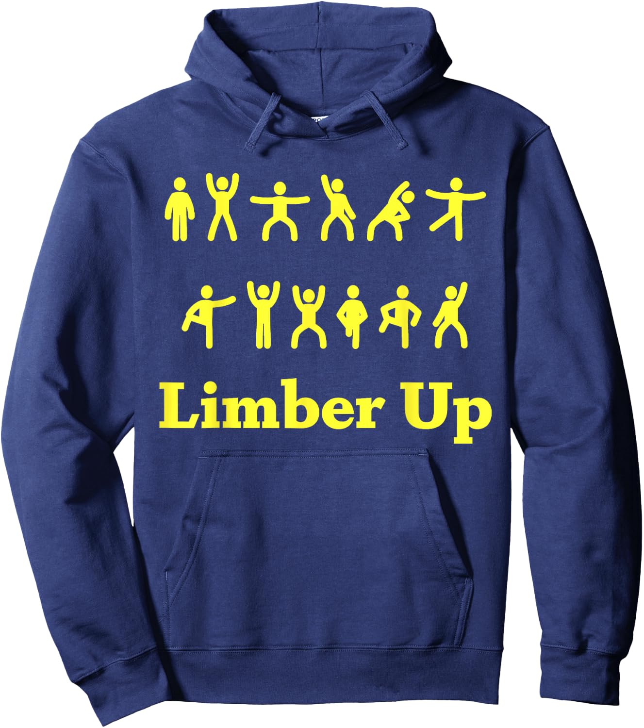 Limber Up Funny Stick Figure Exercise Hoodie - Hoodie | Navy