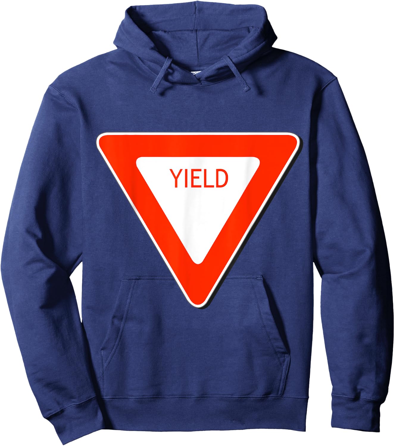 Yield Sign Simple Easy Halloween Costume Hoodie - Hoodie | Navy