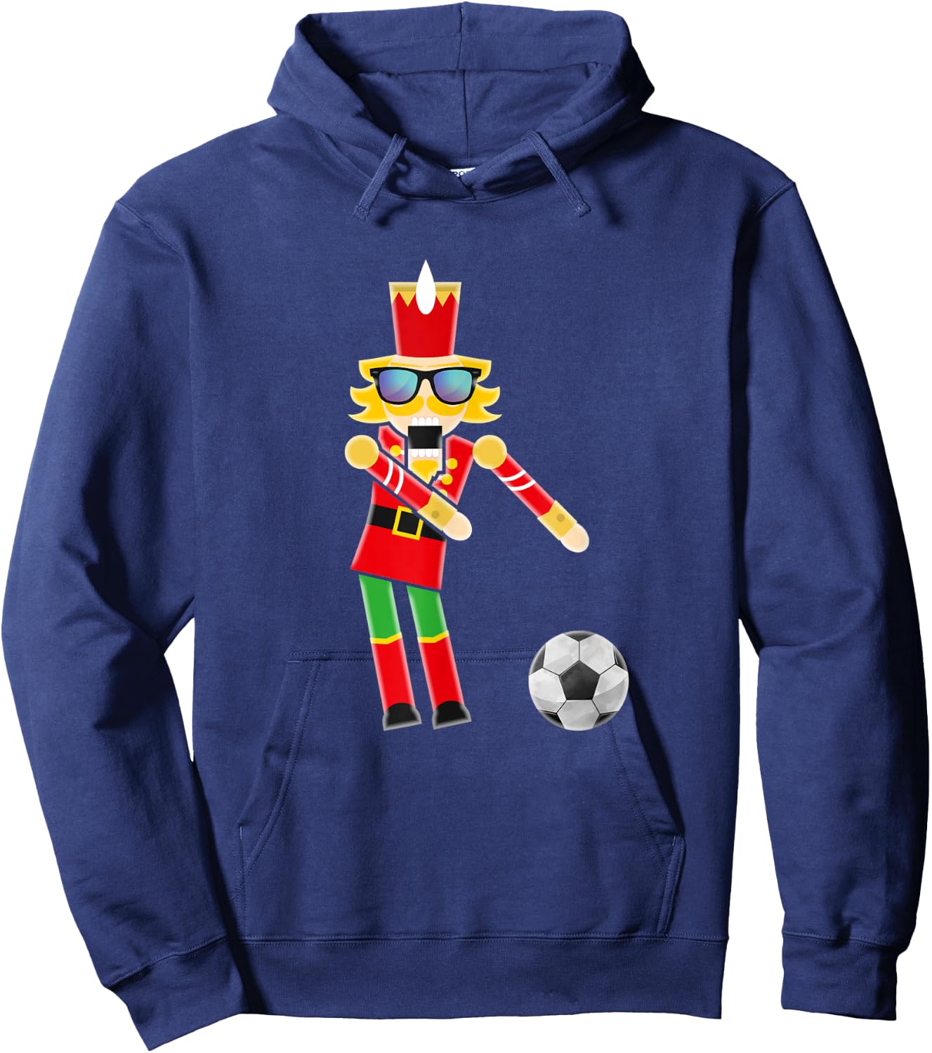 Christmas Soccer Flossing Nutcracker Gifts Hoodie - Hoodie | Navy