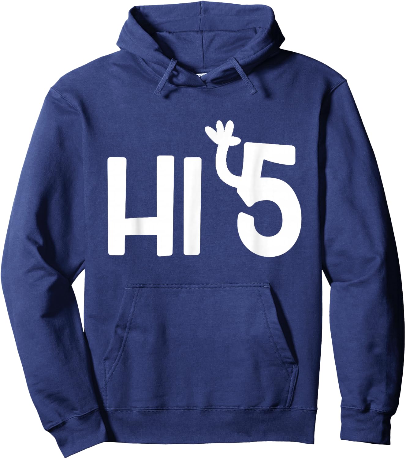 Funny, Hi 5 (High Five) Pun . Sarcastic Joke Hoodie - Hoodie | Navy