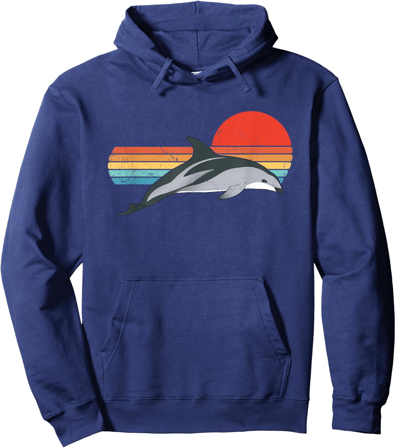 Dusky Dolphin vintage sunset Hoodie - Hoodie | Navy