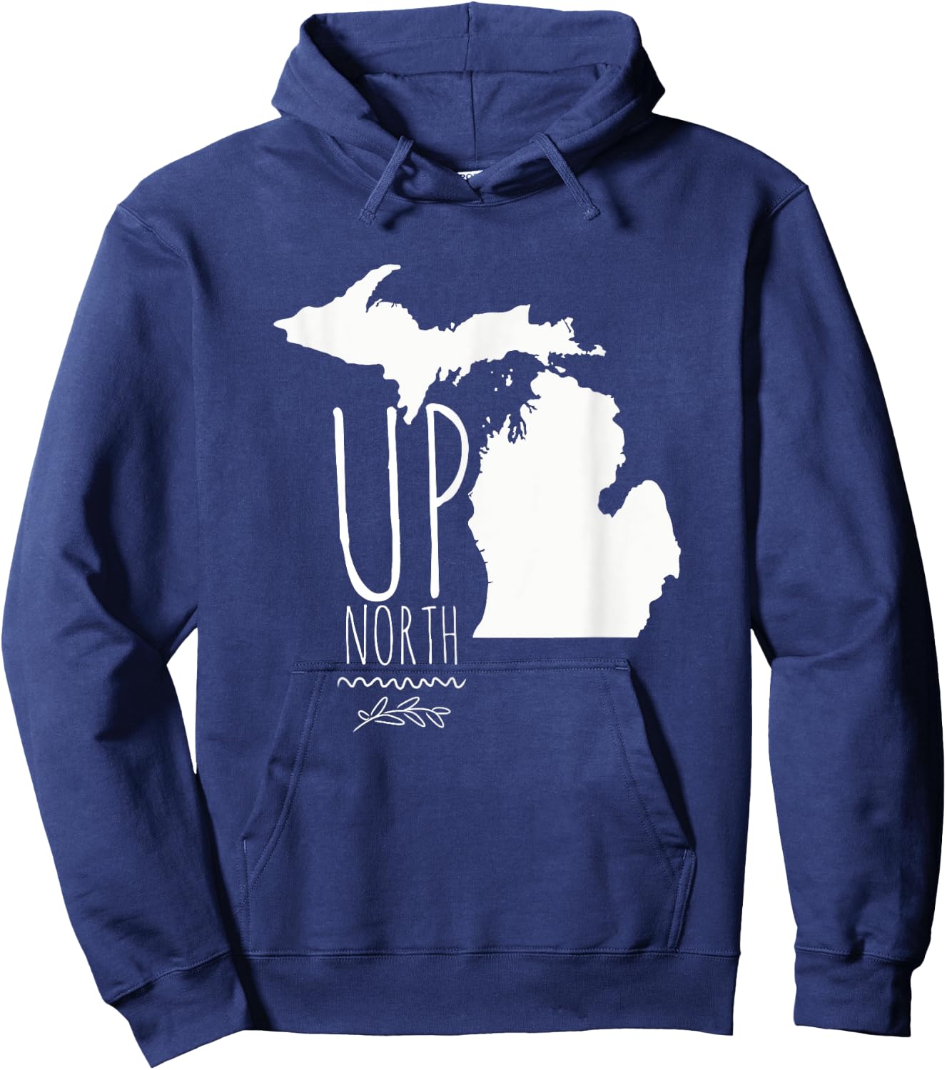 Up North Michigan T Shirt With Lakes Hoodie - Hoodie | Navy