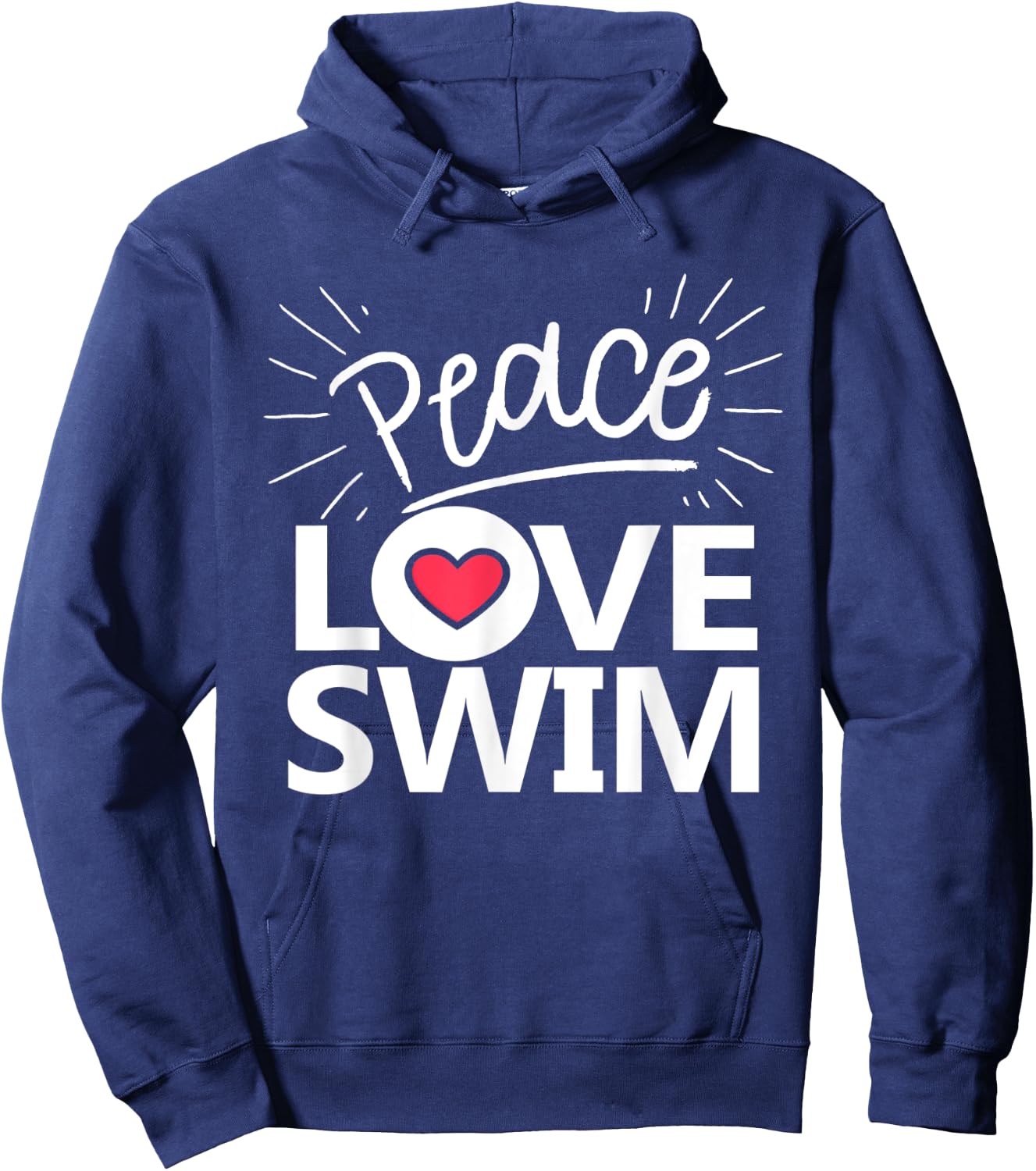 Peace Love Swim Swimmer Gift Love To Swim Hoodie - Hoodie | Navy