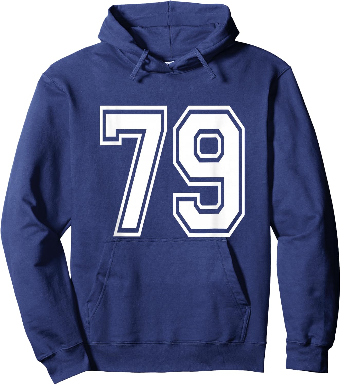 Number 79 Birthday Varsity Sports Team Jersey Hoodie - Hoodie | Navy