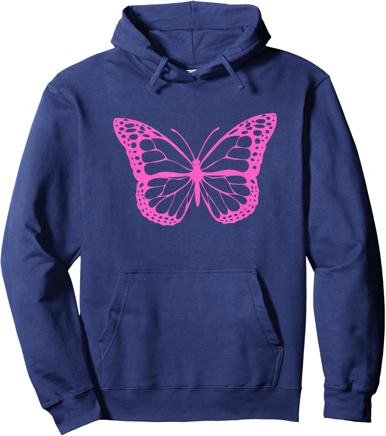 Cute Pink Butterfly Hoodie - Hoodie | Navy