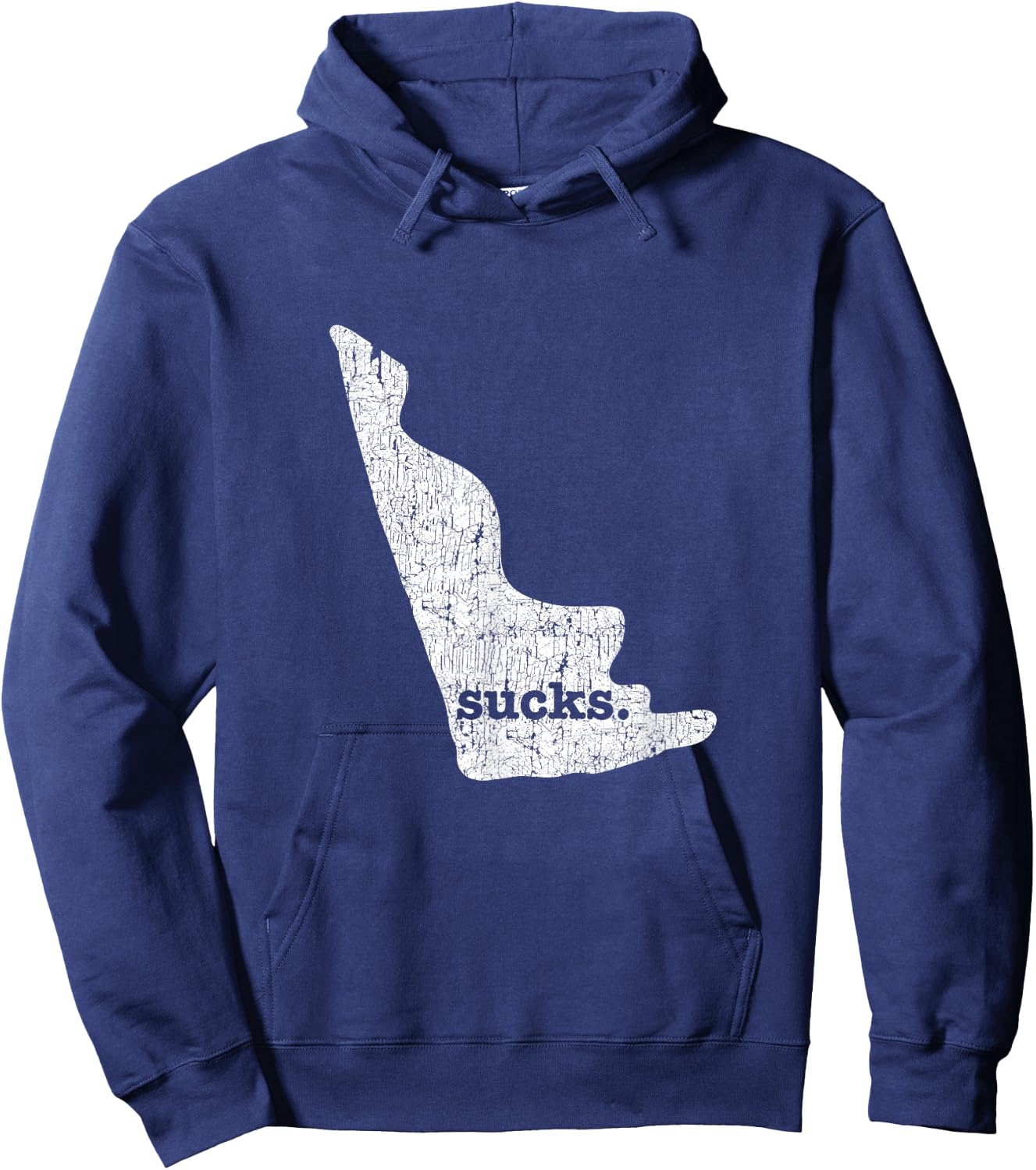 Delaware Sucks Funny Retro Style Gag Gift Hoodie - Hoodie | Navy