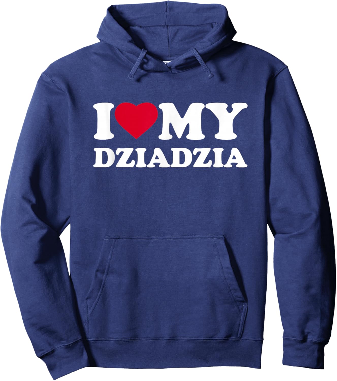 I Love My Dziadzia Heart Grandpa Family Hoodie - Hoodie | Navy
